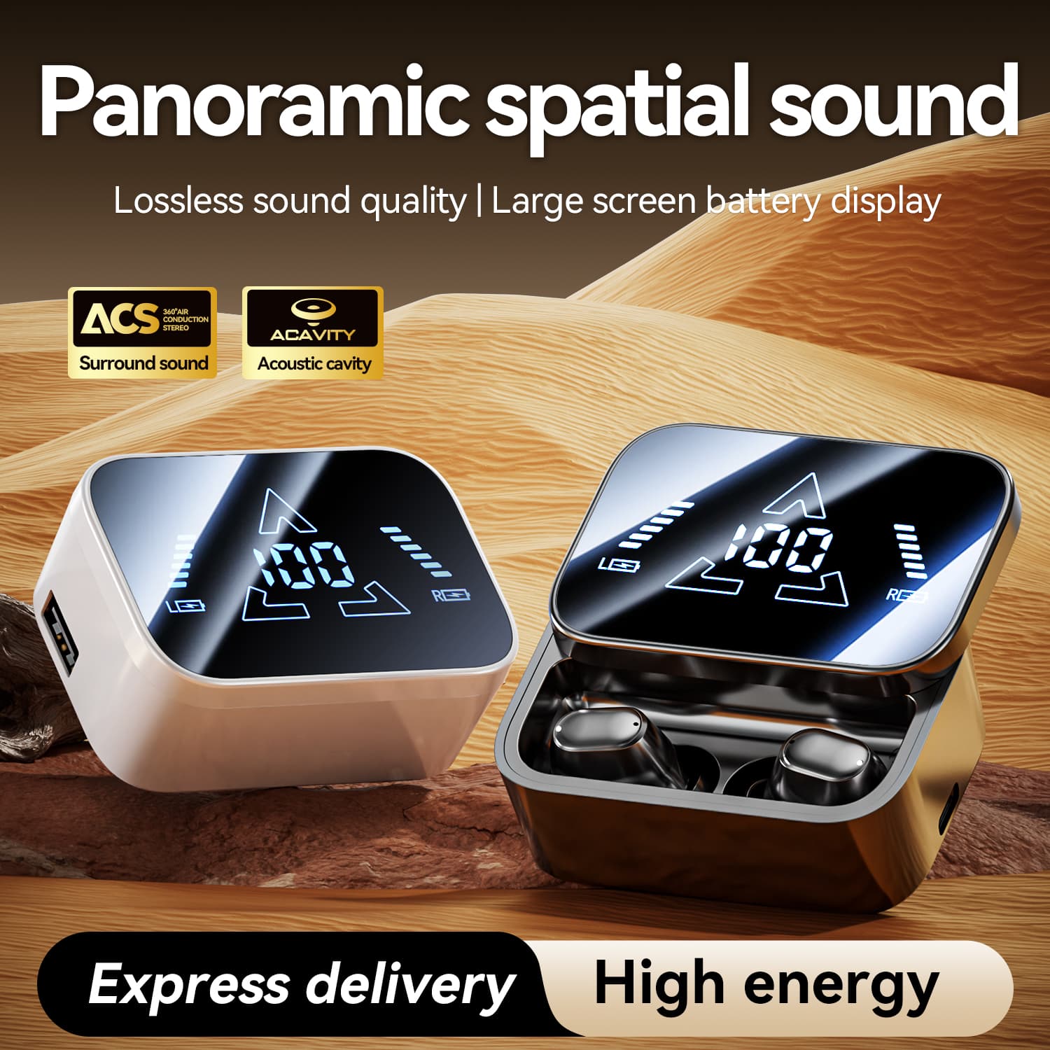 SPRISE Pro Max 2 Fones de Ouvido Sem Fio Bluetooth, Fones de Cabeça com Graves Potentes, Fones de Ouvido Originais à