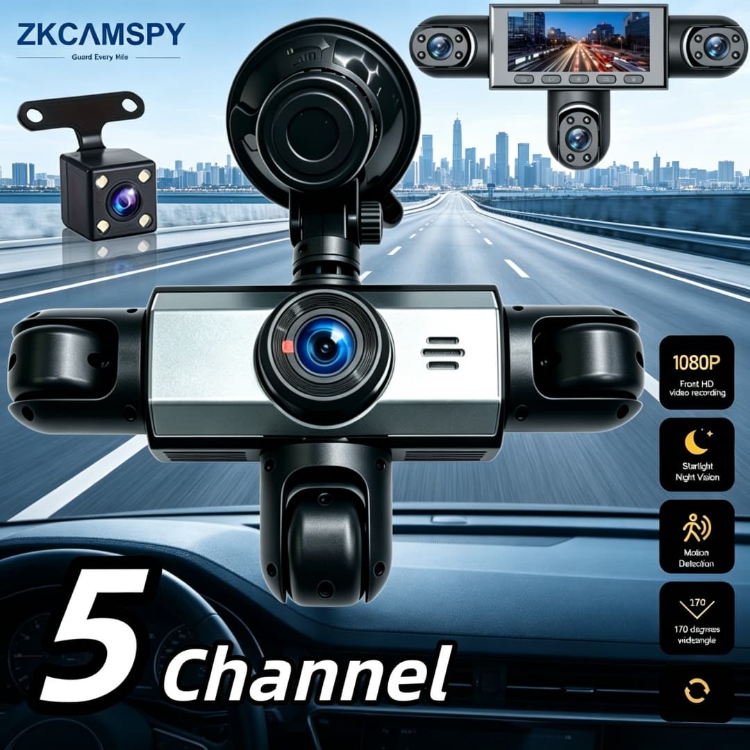 5 Canais 360 ° Dashcam 1080p Carro Dvr Câmera De Visão Traseira 24h Monitor De Estacionamento Gravador De Vídeo Para