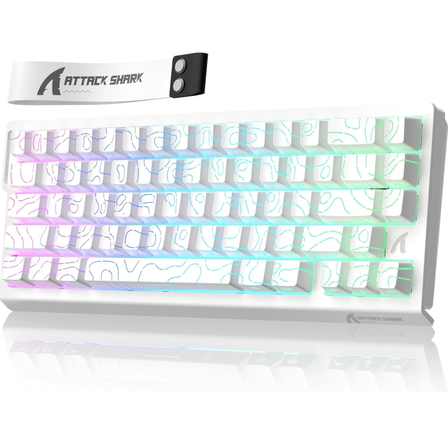 Teclado de Jogos Hall Effect Attack Shark X68HE, 68 teclas, 8KHz, teclado mecânico magnético RGB com gatilho rápido de
