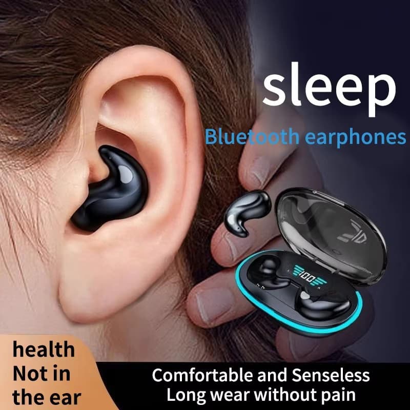 X55 Fones De Ouvido Sem Fio Mini TWS Bluetooth Fone Para Dormir HiFi 9D Som Estéreo Redução De Ruído À Prova D'água De B