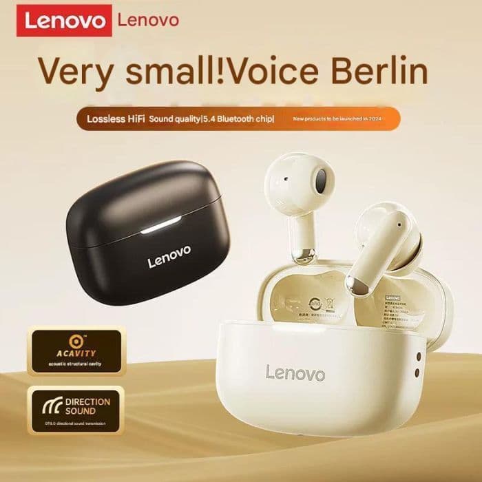 Fones de ouvido Lenovo EA110, fones de ouvido Bluetooth sem fio, fones com cancelamento de ruído, microfone ENC
