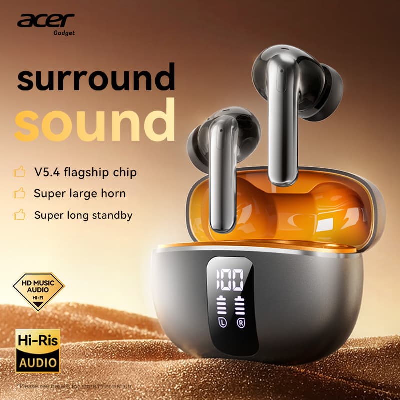 Fones de Ouvido Sem Fio Acer OHR640, Fones Bluetooth, Fones de Ouvido HiFi, Fones TWS com Cancelamento de Ruído Ativo,