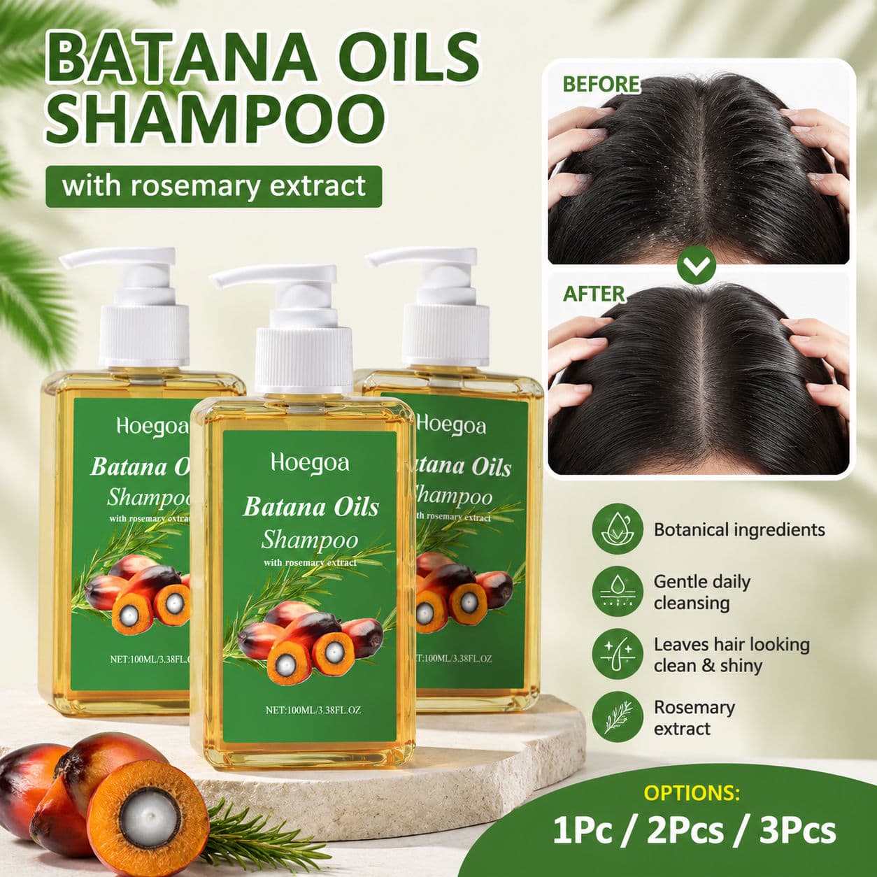 Shampoo Reparador com Blend de Óleo de Argan e Alecrim 100ml - Tratamento Hidratante para o Couro Cabeludo