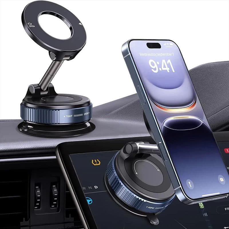 Suporte Magnético Para Telefone Carro 360 ° Montagem Ajustável Dobrável De Sucção A Vácuo De Rotação