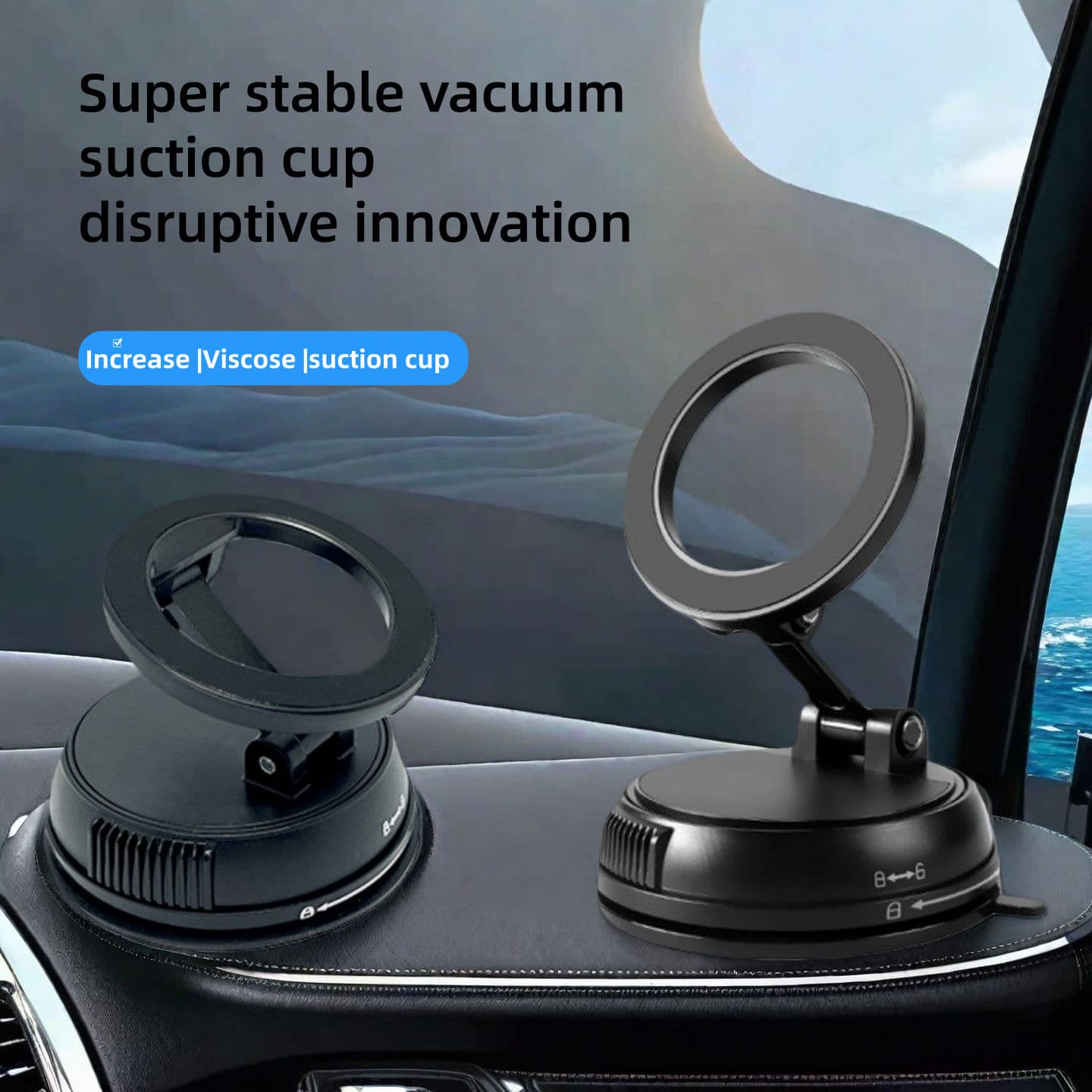 Suporte Magnético de Ventosa para Painel de Carro, Rotação 360 Graus, Suporte Magnético para Smartphones