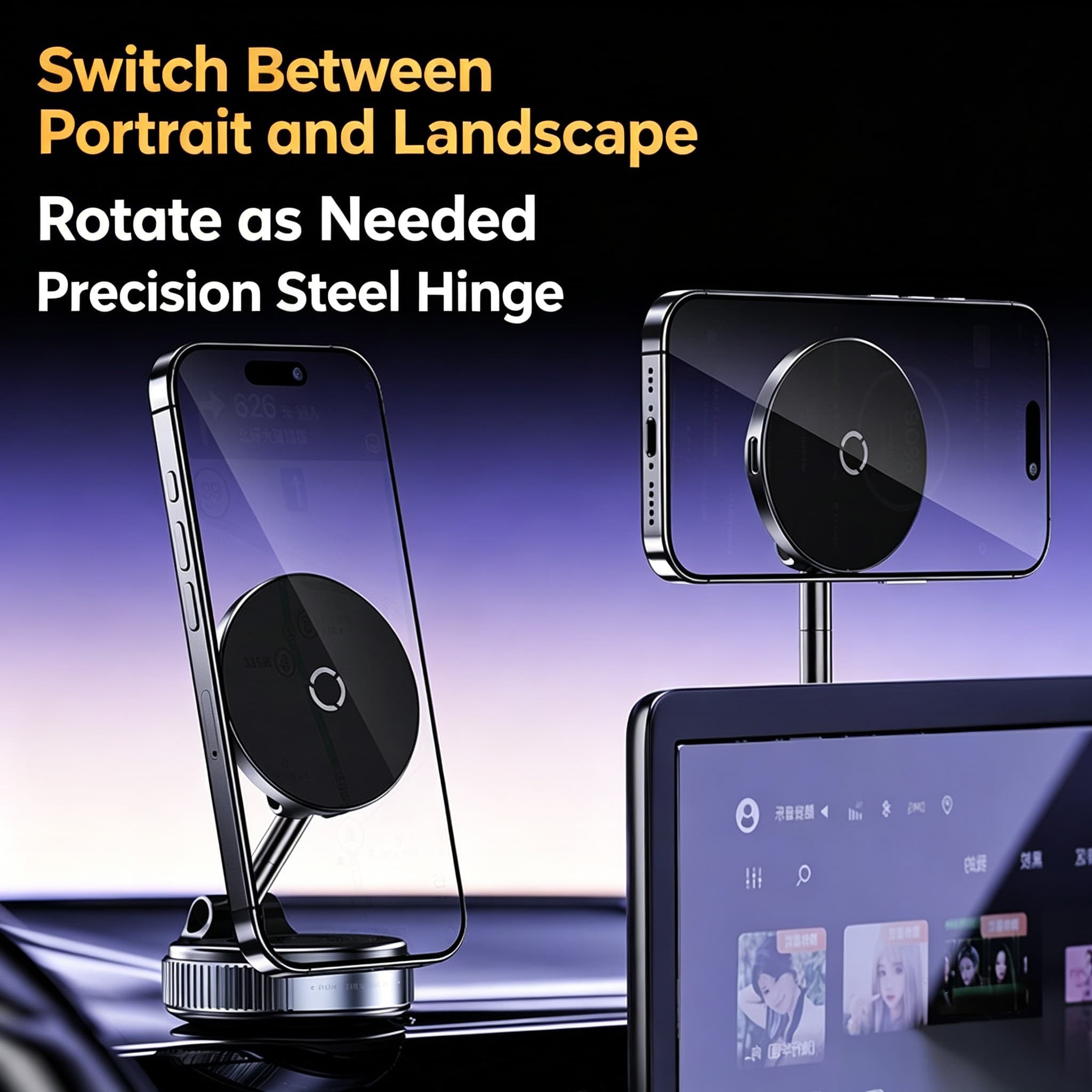Suporte Magnético Para Telefone Carro 15W Carregador Sem Fio Rápido Ventilador De Resfriamento Painel