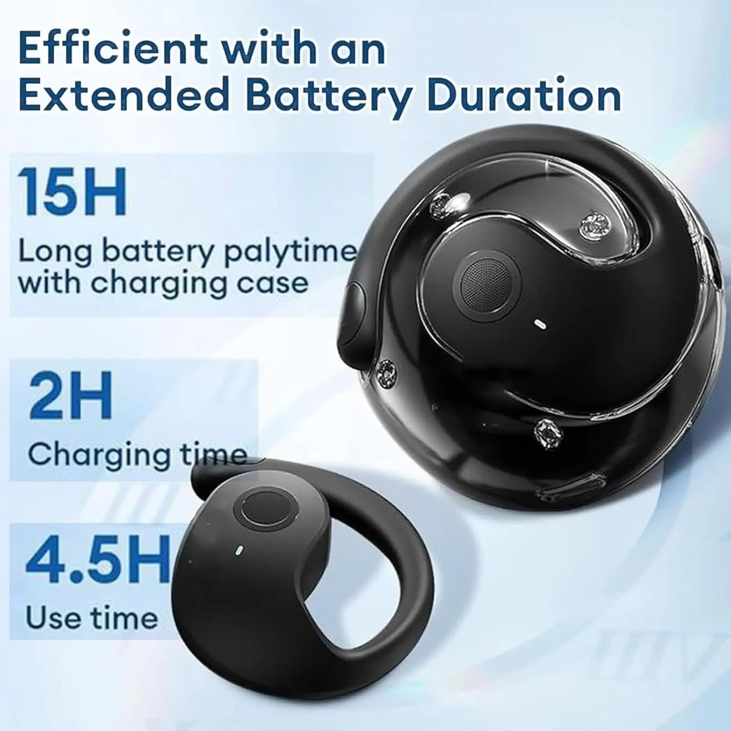 Fones de ouvido Bluetooth, fones sem fio TWS com controle touch, fone de ouvido intra-auricular, som estéreo HiFi,