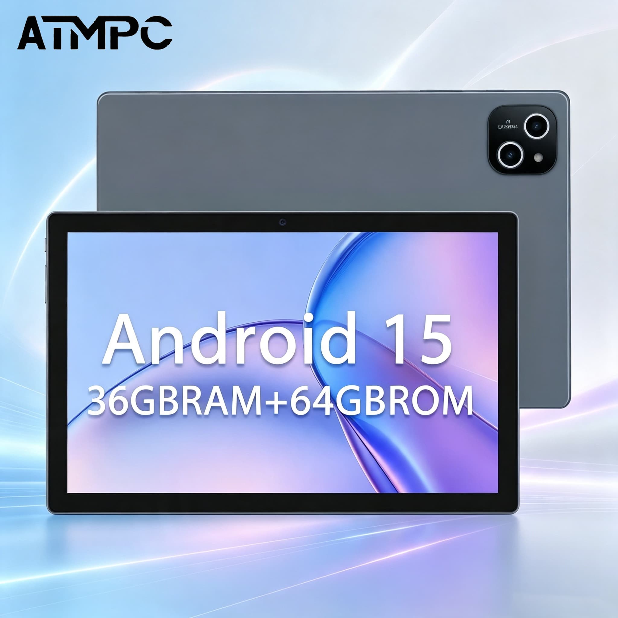 Tablet Android de 10,1 polegadas com Android 15, memória de 36 GB (4+32 expansível), armazenamento de 64 GB, bateria de
