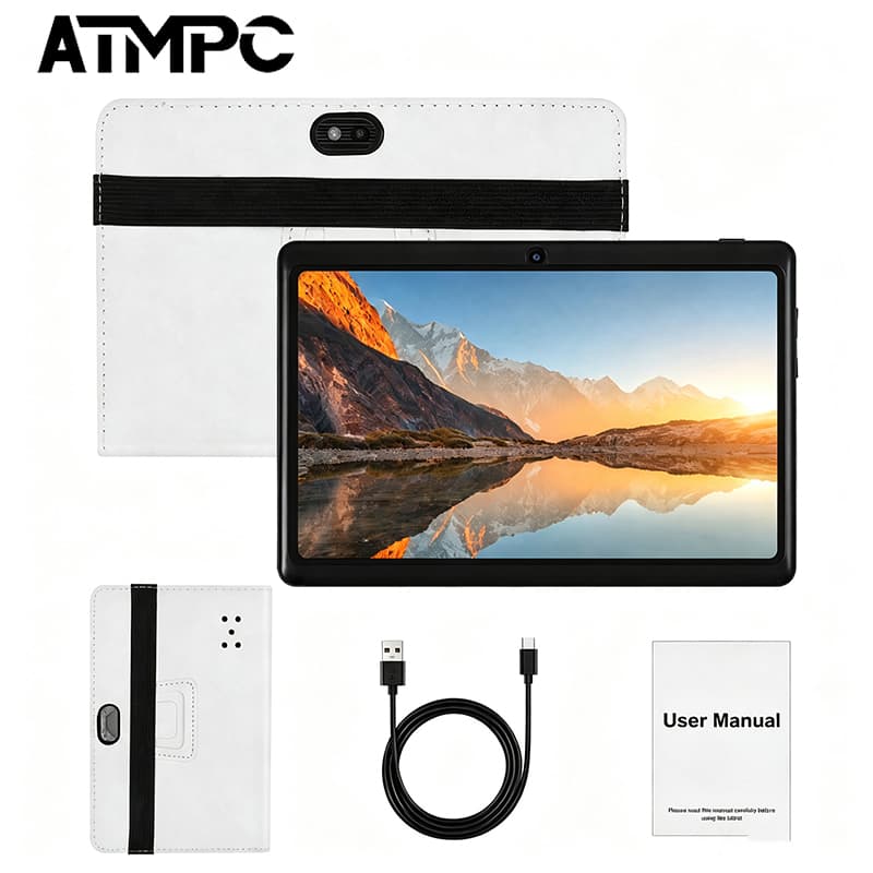 Tablet Android ATMPC 7 polegadas, 16GB de armazenamento, bateria de 3500mAh, câmeras duplas, WiFi e Bluetooth; tablets