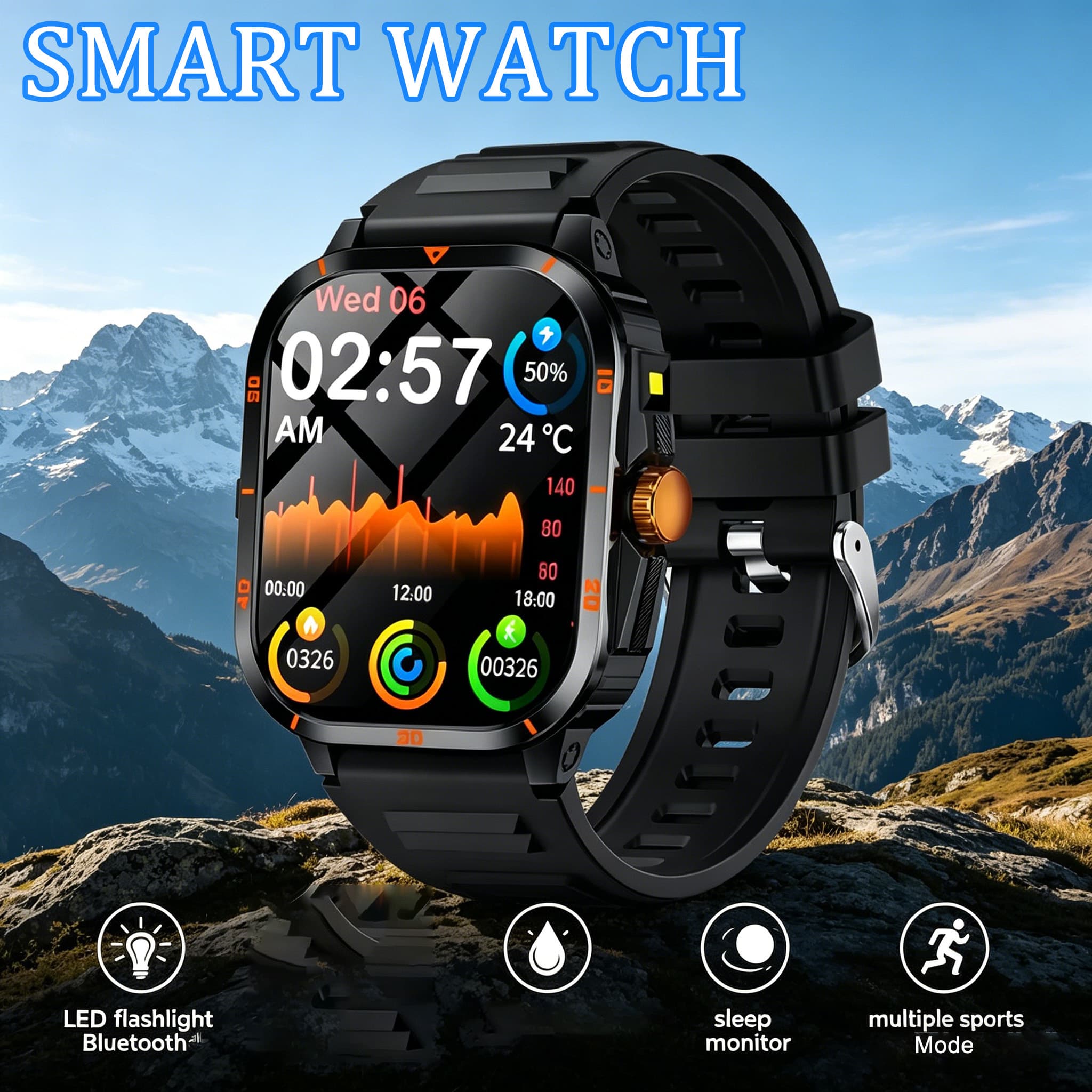 Novo Smartwatch Relógio Inteligente Masculino À Prova Dwaterproof Água Bluetooth Chamada Monitoramento Do Sono Rastreame