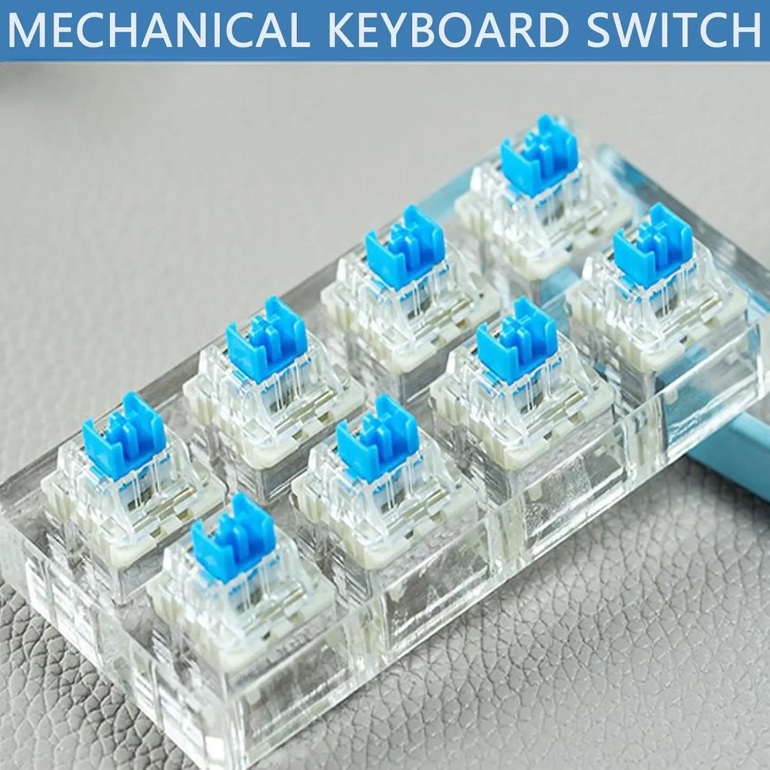 Interruptores para Teclado Mecânico, 125 unidades, Azul, Clique Alto, 3 pinos, para Teclado Mecânico com Luz LED para