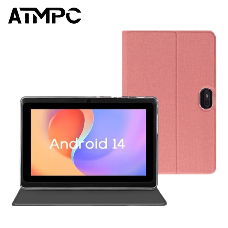 Tablets Android 14 de 7 polegadas ATMPC, armazenamento de 16 GB (expansível até 256 GB), tela HD IPS 1024*600 com toque,