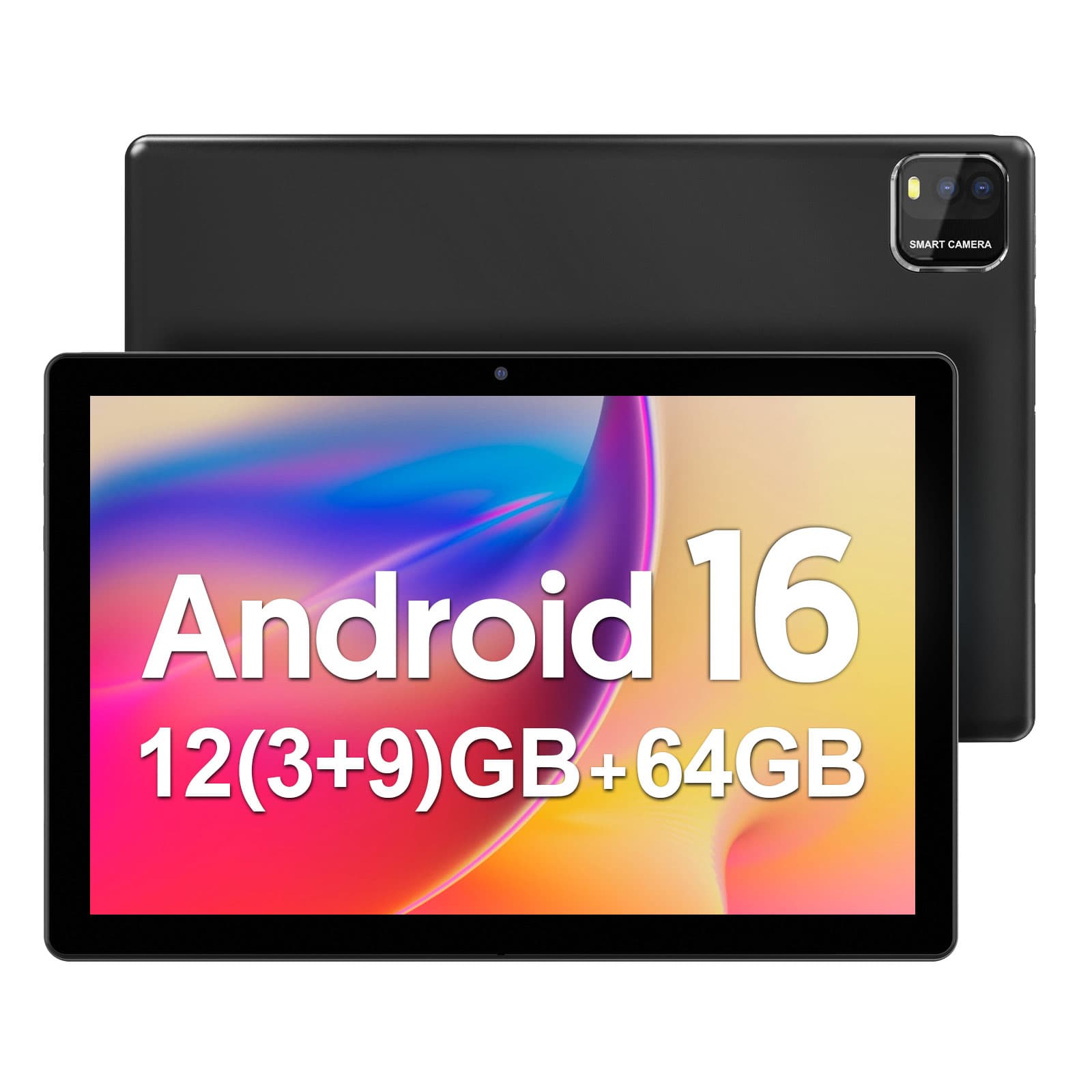 Tablet Novo BAKEN 10,0 polegadas, Android 16, 12 (3+9) GB RAM + 64GB ROM, WiFi 5G, bateria de 6000mAh