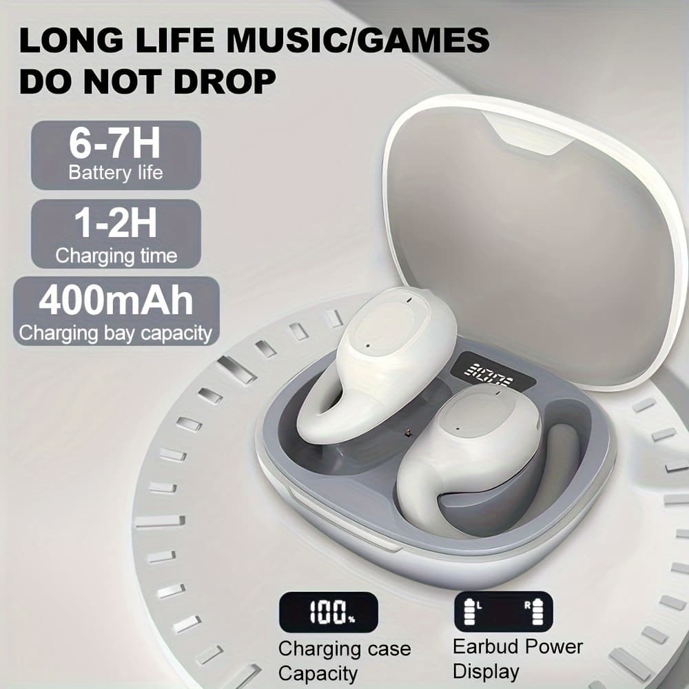Fones de Ouvido Abertos de Ouvido OWS Fones de Ouvido Bluetooth Sem Fio Cancelamento de Ruído ENC Fones de Ouvido