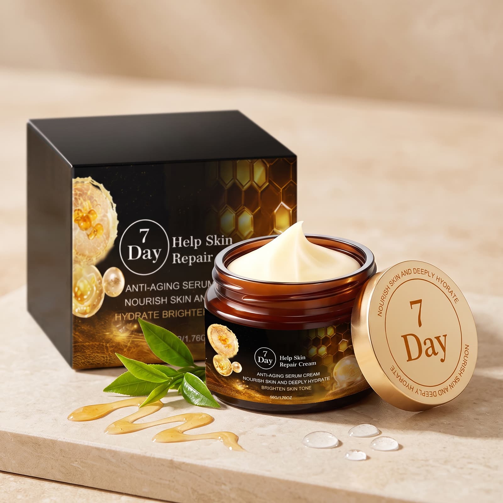 Creme Reparador de 7 Dias 50g | Anti-Idade | Hidratação Profunda | Nutrição | Suavidade Sedosa | Uniformiza o Tom |