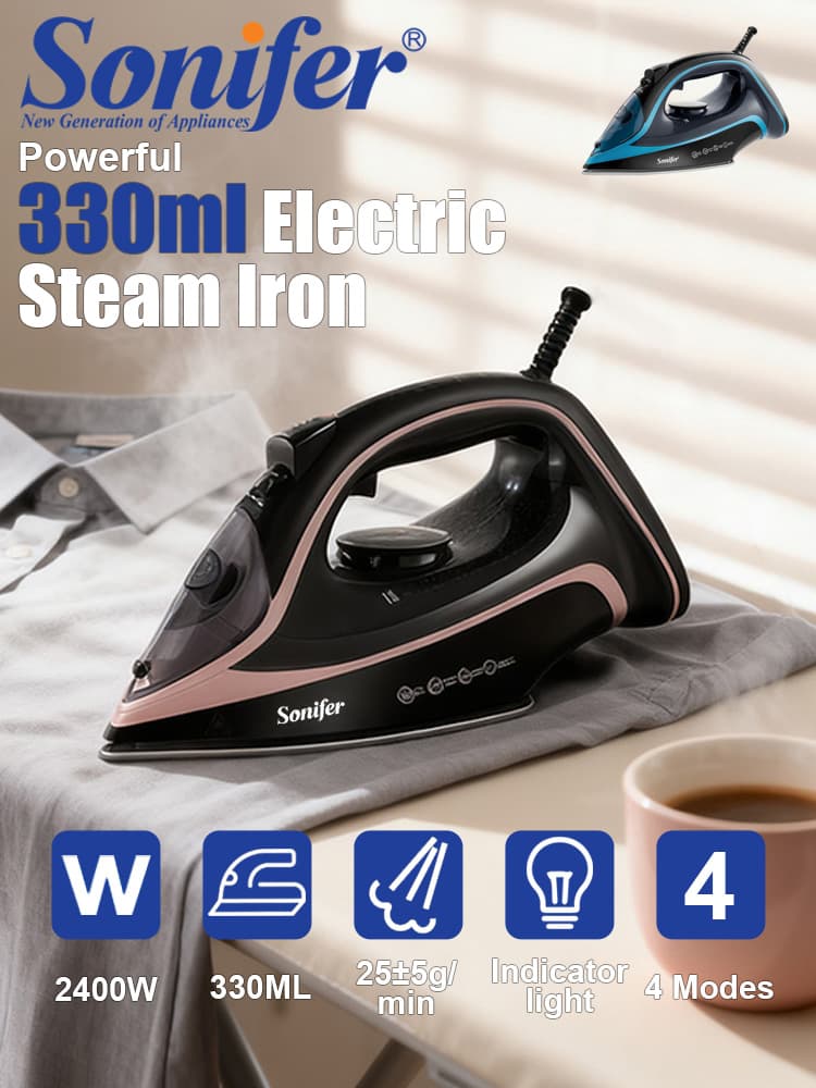 Sonifer SF-9113 Ferro a Vapor 2400W Base Cerâmica Seco Spray Vapor Vertical Autolimpante para Roupas Casa