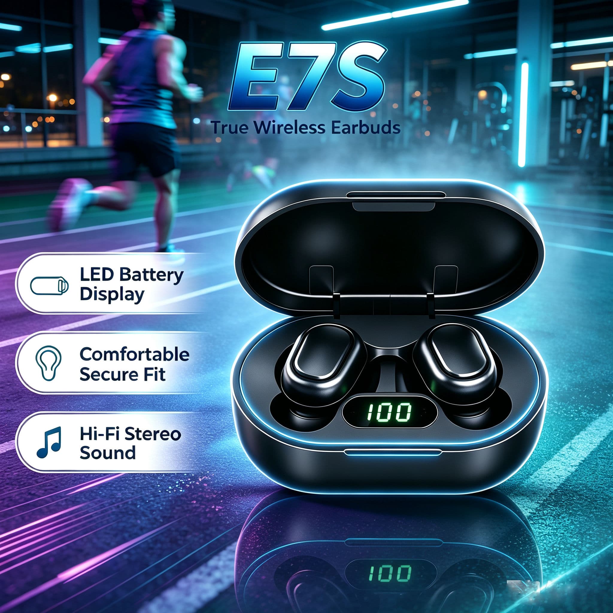 SPRISE E7S Fones de Ouvido TWS Bluetooth 10M Sem Fio 3H de Reprodução Fones de Ouvido Multicoloridos Mini Fones