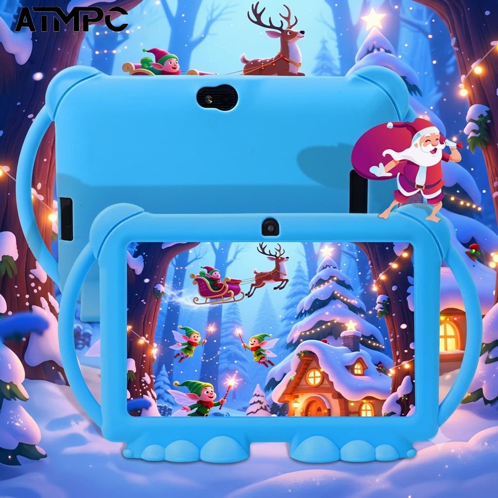 ATMPC 16GB ROM, tablet educativo 7 polegadas, sistema Android 14, tela IPS HD, educação infantil AiWaWa, jogos