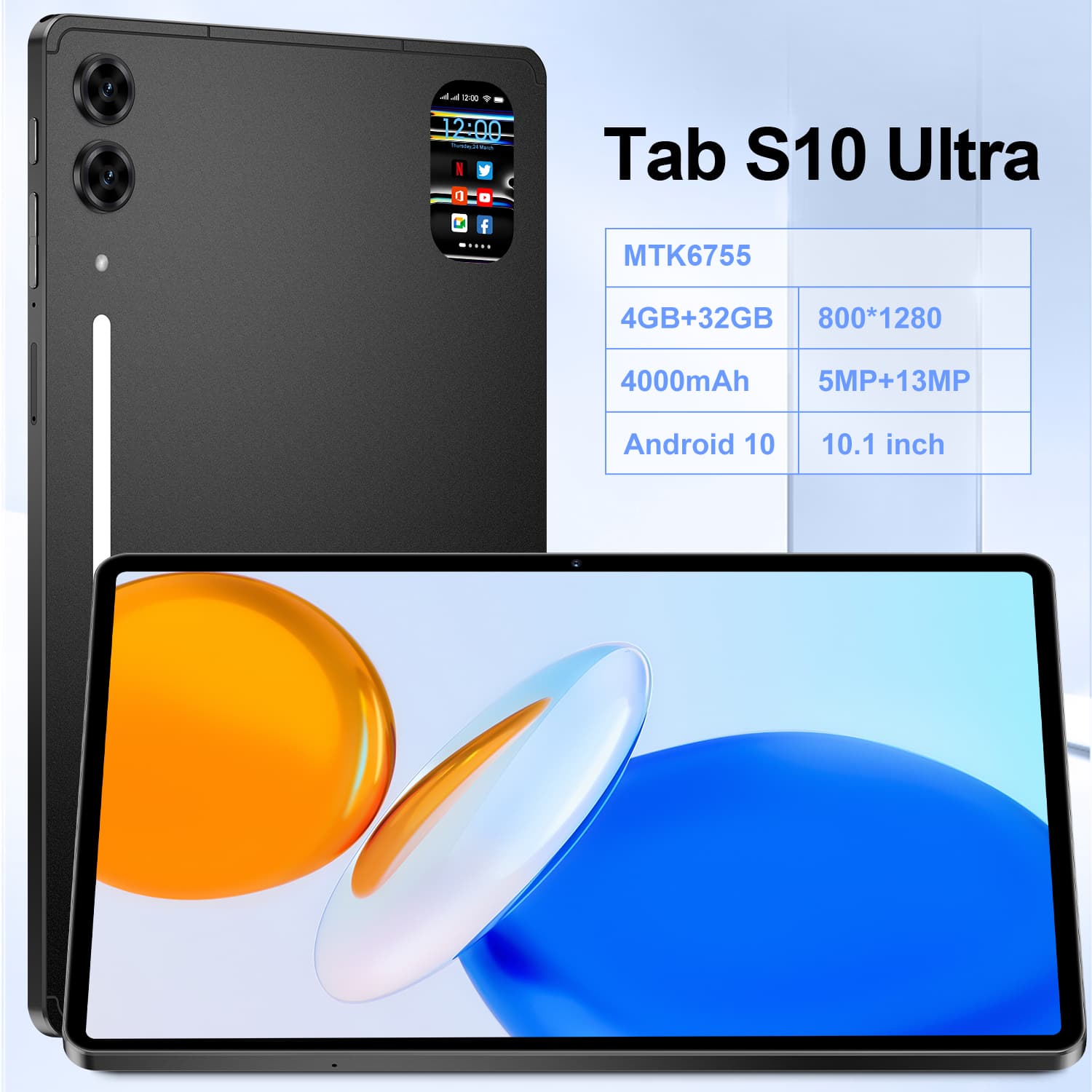 Tablet PC , Armazenamento De 4 Gb + 32 , Tela Grande De 10.1 Polegadas , Sistema Operacional Android , Slots SIM Duplos 