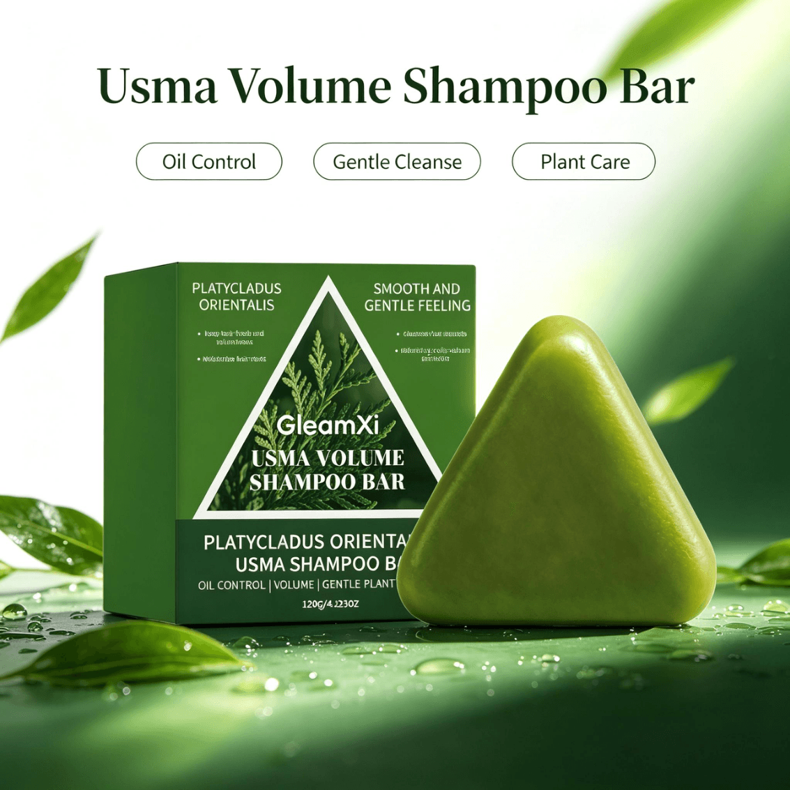 Barra de Shampoo Volumizador GleamXi, Limpeza Suave, Cuidado do Couro Cabeludo, Nutritivo, Hidratante, Suaviza o Cabelo,