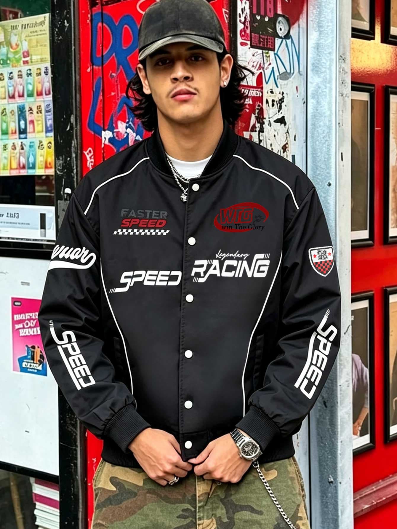 Jaqueta Masculina, Casaco Preto Masculino, Roupas de Outono e Inverno, Estampa, Ideal para Lazer ao Ar Livre e Uso