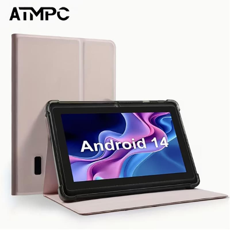 Tablet Android 14, ROM de 16GB, RAM de 4GB (expansível 2+2), tela IPS HD 1024×600, processador MediaTek, Wi-Fi estável,