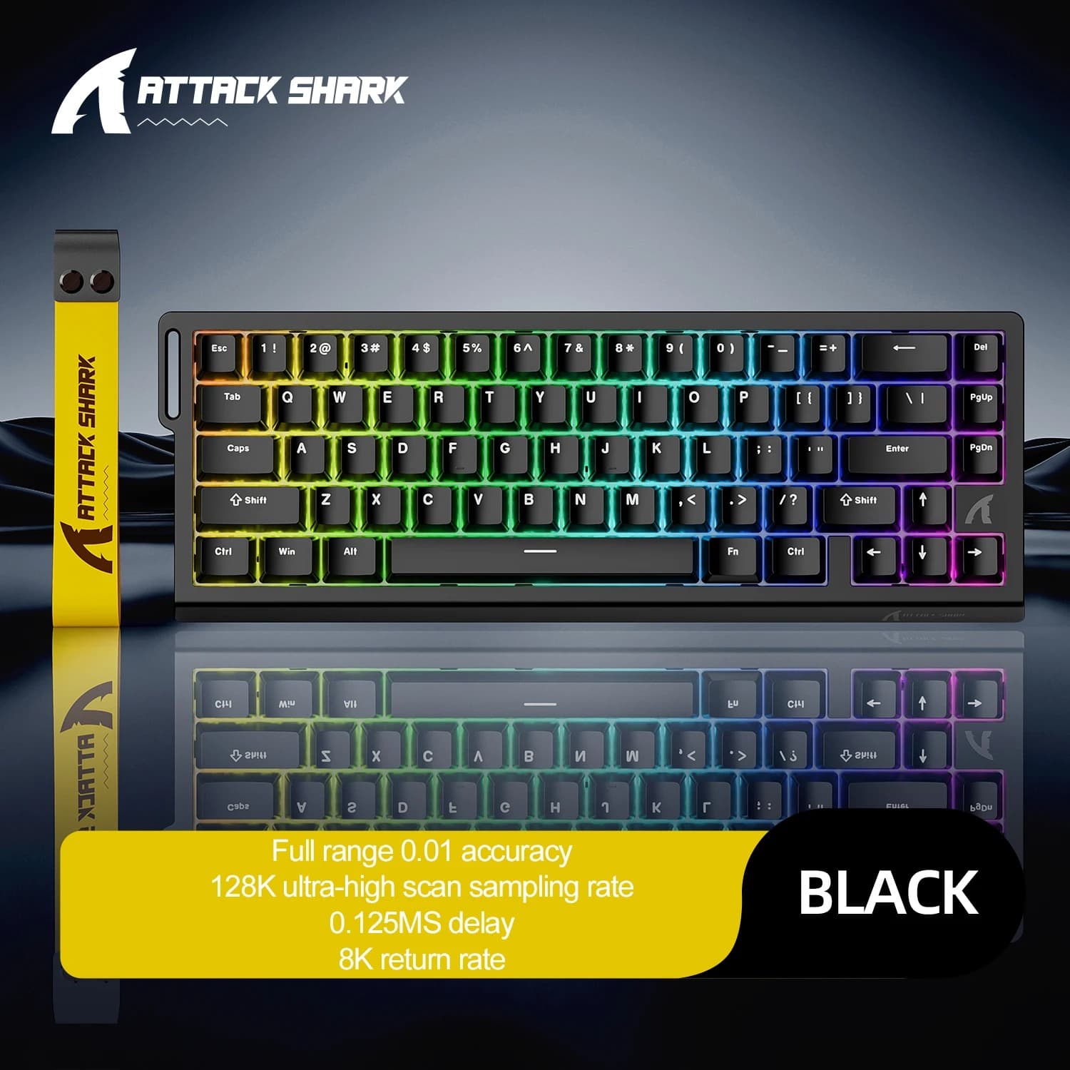 Teclado de Jogos Mecânico ATTACK SHARK X68 HE 68 Teclas, Layout Compacto, Teclado com Fio RGB para PC, Laptop,