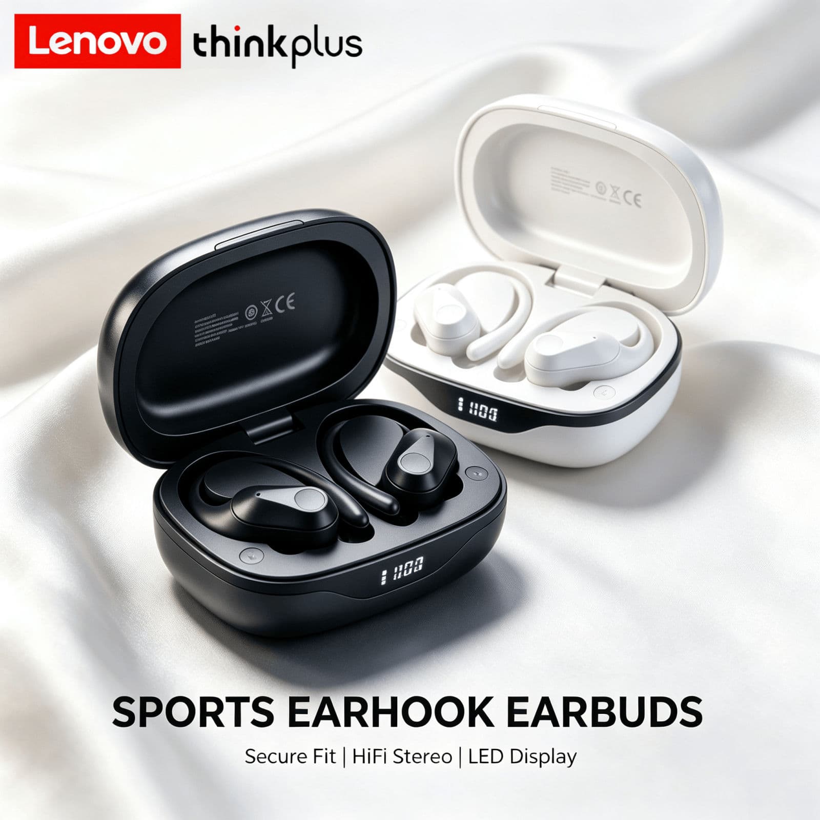 Fones de ouvido Lenovo LP75: Fones de ouvido Bluetooth sem fio, som de graves HiFi, fone de ouvido estável, conexão
