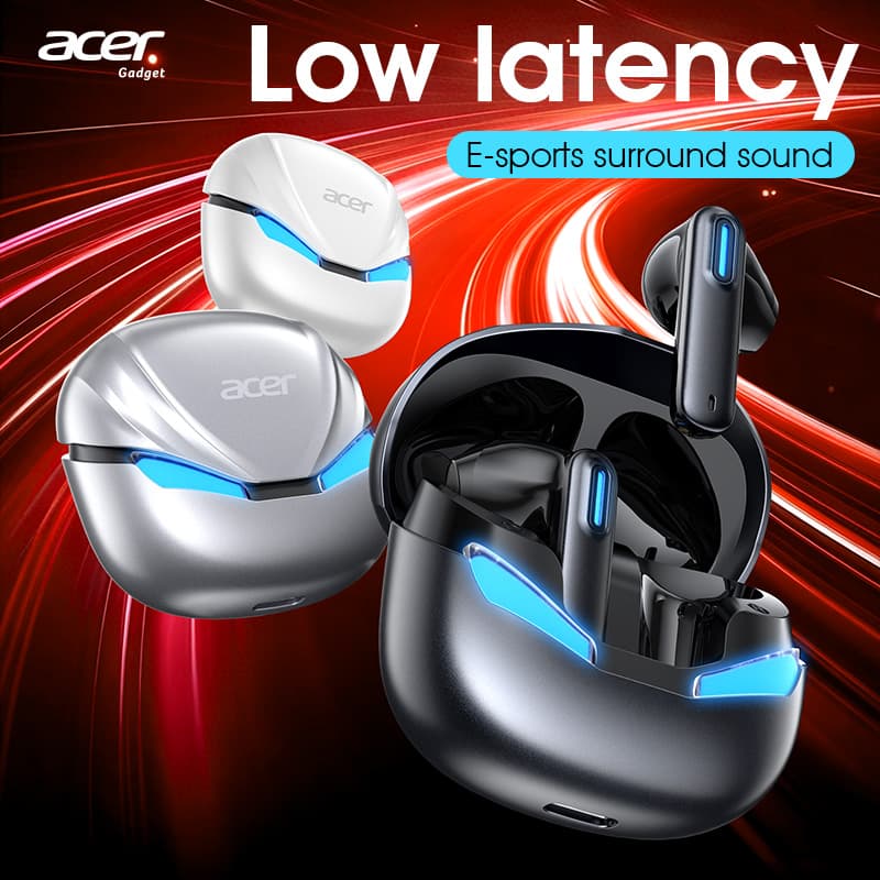 Fones de Ouvido Acer OHR800 - Fones Bluetooth sem Fio para Jogos, Bateria de 230mAh, Equipado com Chip Bluetooth 6.0,