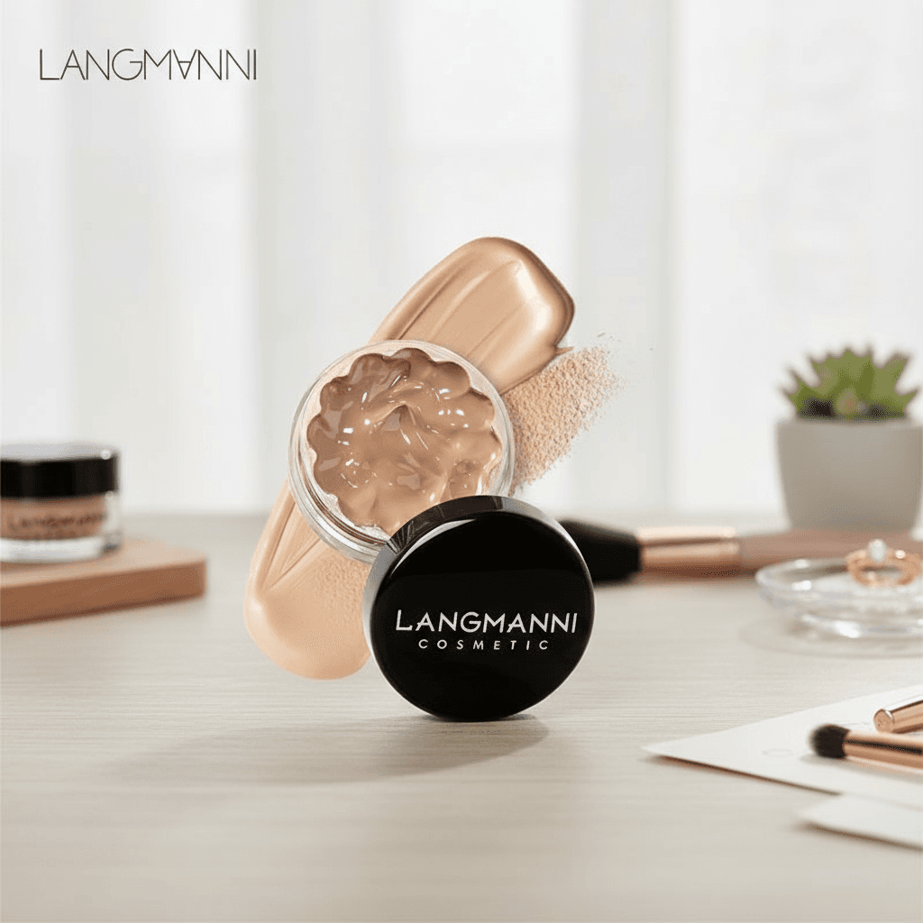  LANGMANNI 1PC Base Líquida & Corretivo - Cobertura Total, Acabamento Matte, À Prova D'água; Hidratante, Iluminador,