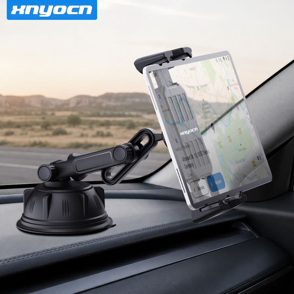 Suporte de Ventosa para Celular e Tablet no Painel/Para-brisa do Carro, Braçadeira de Fixação Rápida 360° com Braço