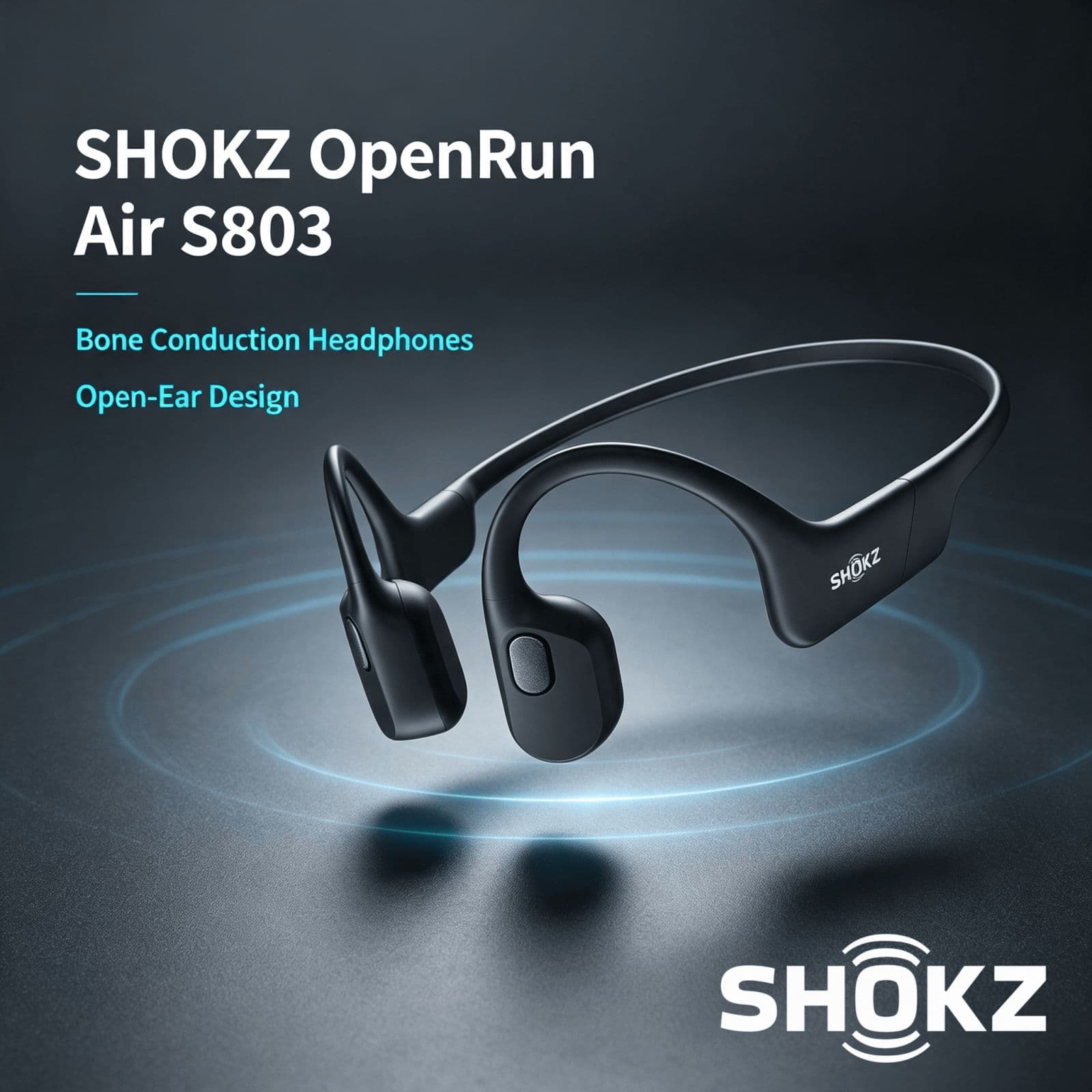 Fones de Ouvido Shokz S803 Fones de Ouvido Bluetooth de Condução Óssea Earbud Abertos Fone de Ouvido Sem Fio Design