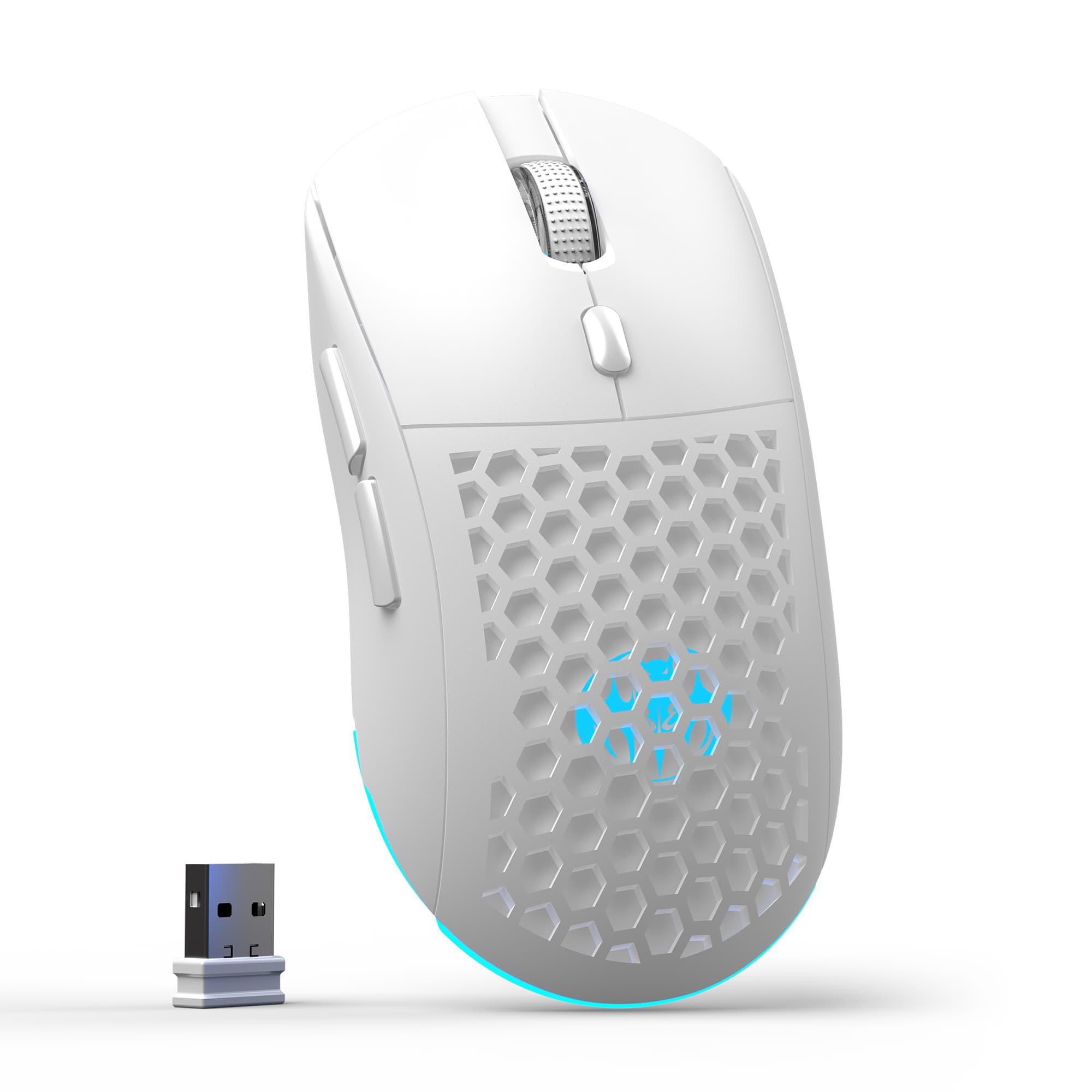 Mouse sem fio, interface USB, design ergonômico, 6 botões silenciosos, modos de conexão sem fio 2.4G/Bluetooth, com