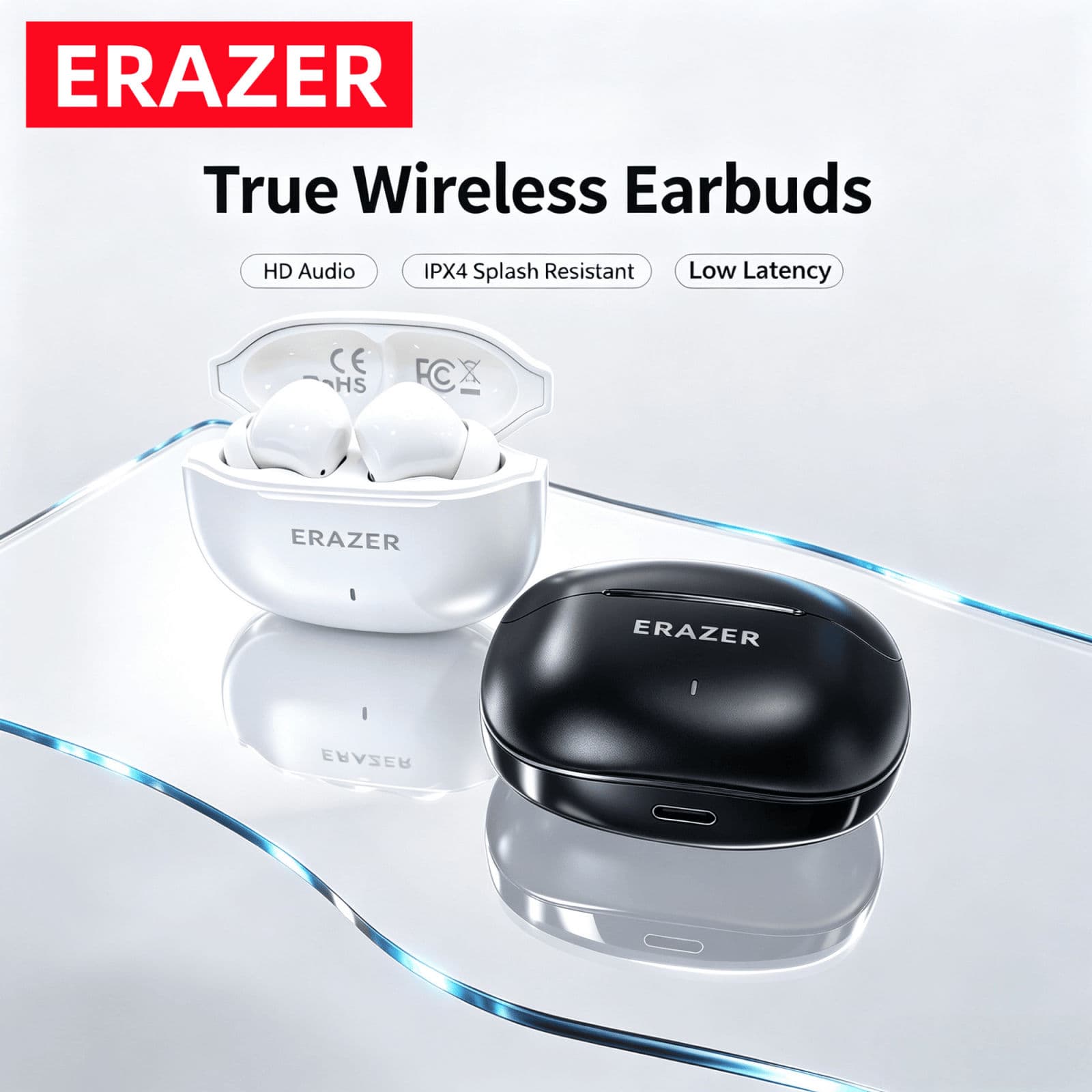 ERAZER HT82 Fones de Ouvido Bluetooth Fones de Ouvido Sem Fio HiFi Som Estéreo Fones de Ouvido ENC Chamadas Claras Para
