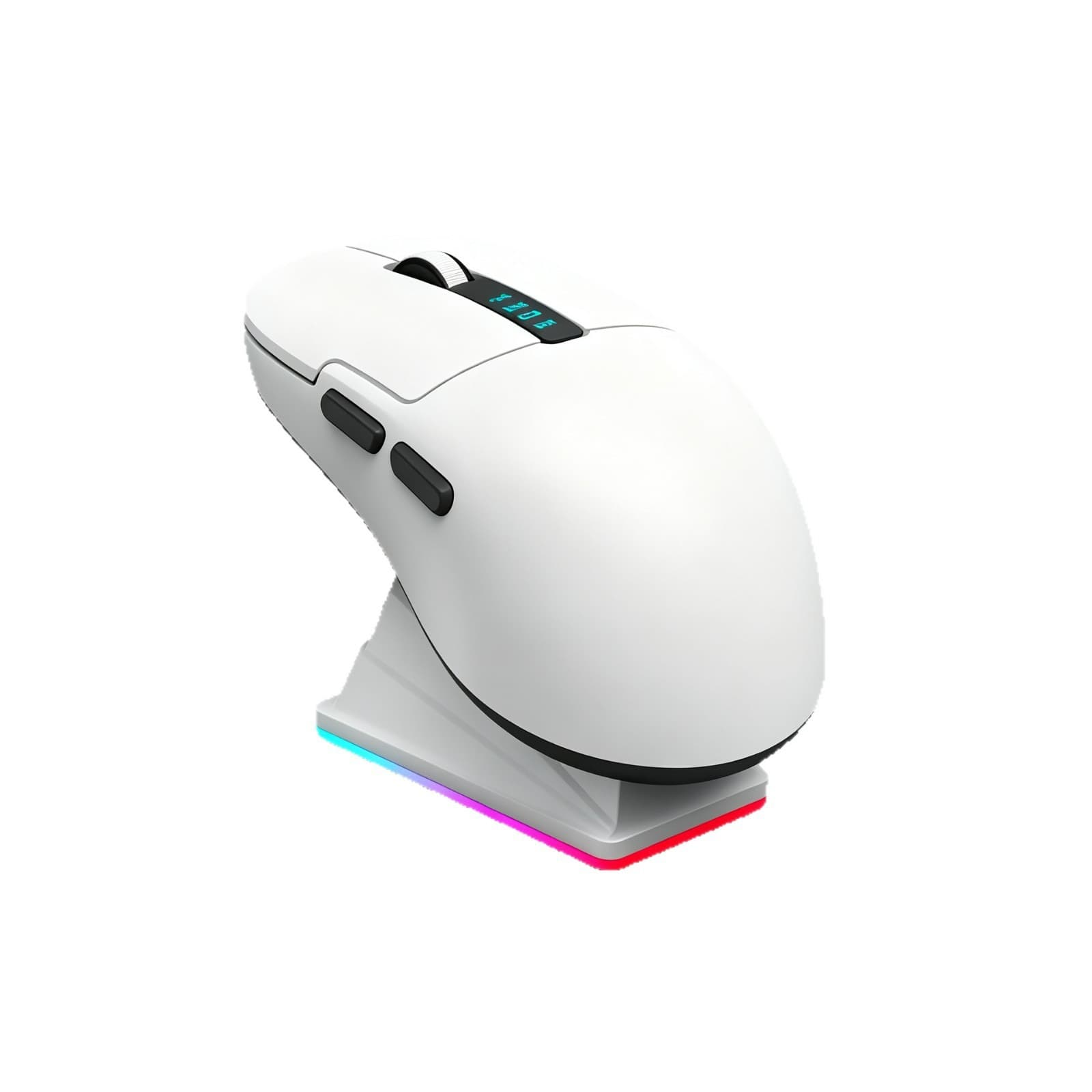 Base de carregamento magnética leve para mouse com três modos: mouse com fio, Bluetooth e sem fio para jogos e
