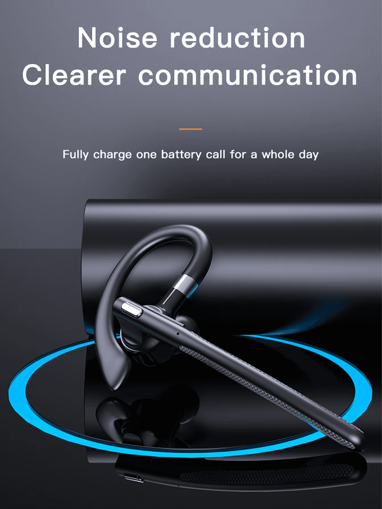 Fones de ouvido sem fio Bluetooth, fones de ouvido com estojo de carregamento, fone de ouvido empresarial com microfone,