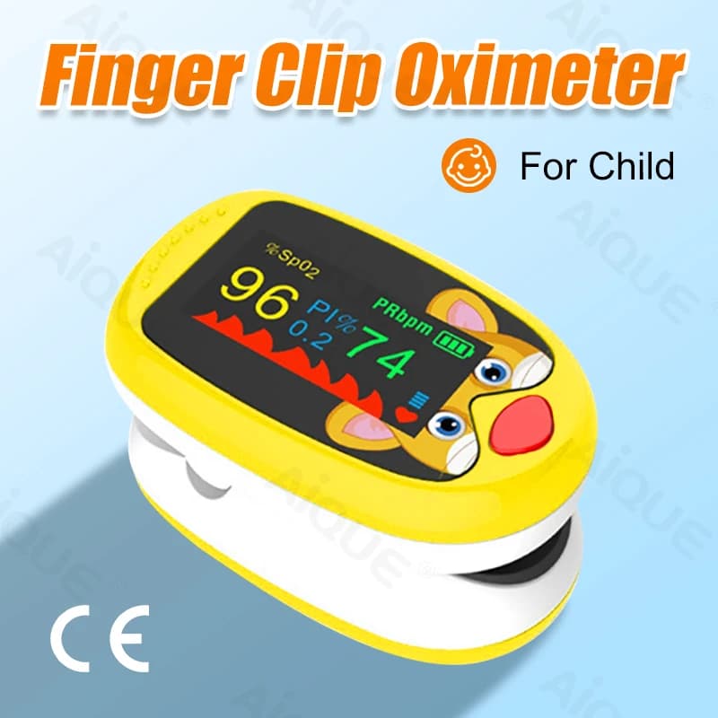  Oxímetro de Dedo Infantil Recarregável, Monitor de Pulso de Frequência Cardíaca de Saturação de Oxigênio Pediátrico