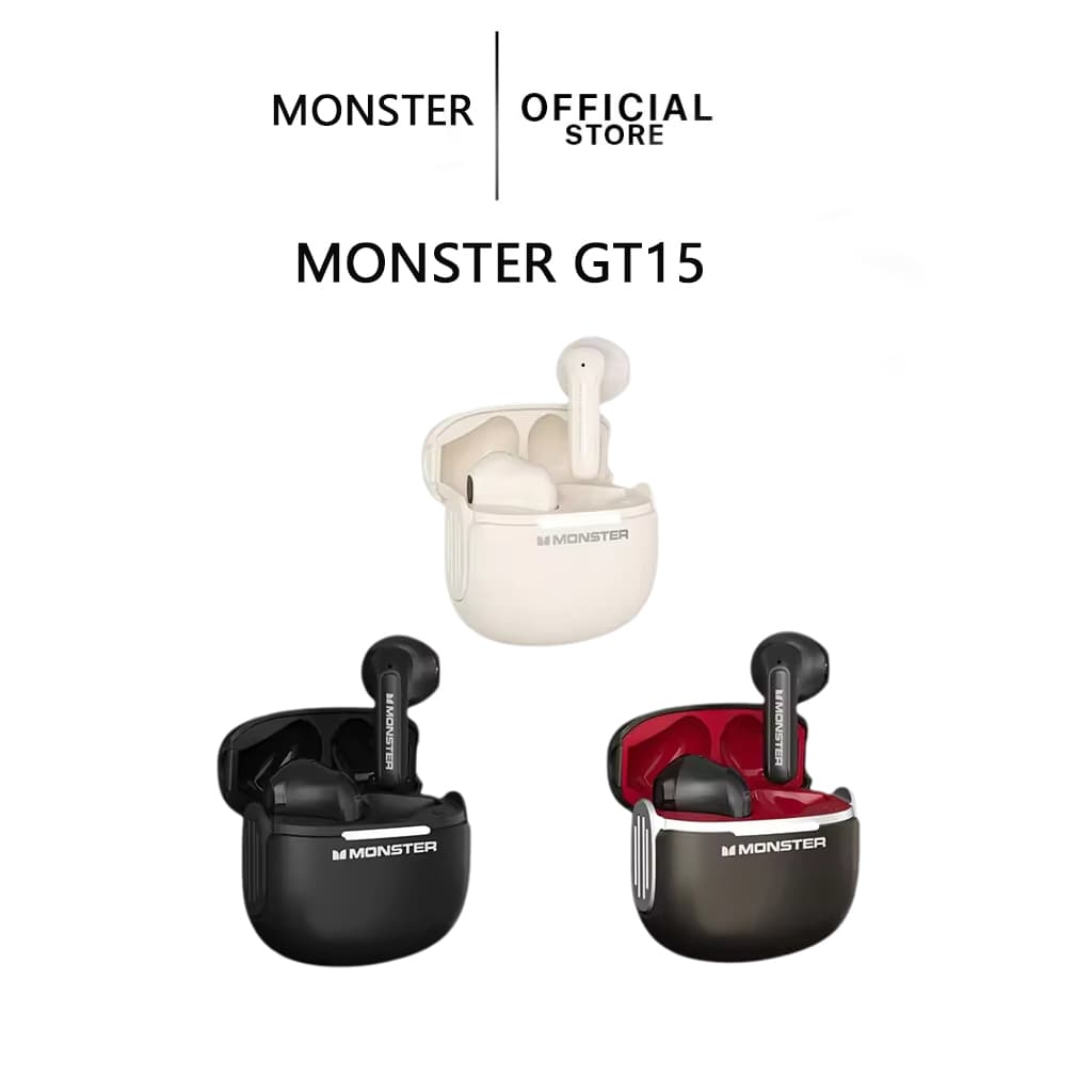 Fones de Ouvido Monster GT15 Bluetooth Sem Fio, Fones Espaciais, Chamadas em HD, Bateria de Longa Duração, Fones de