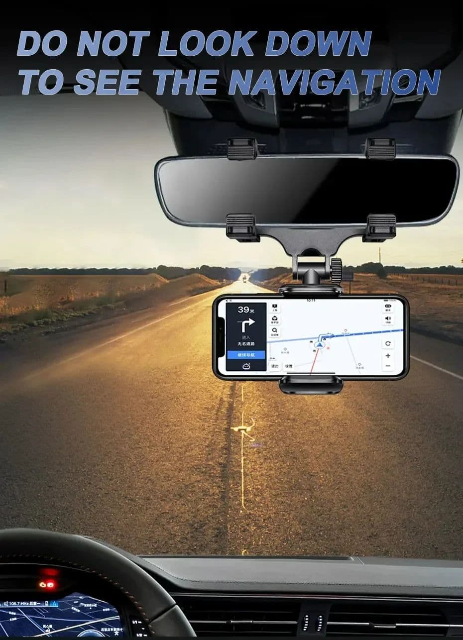 Saimili 2026 Suporte Para Telefone Carro Espelho Retrovisor De Navegação Gps Dobrável Ajustável