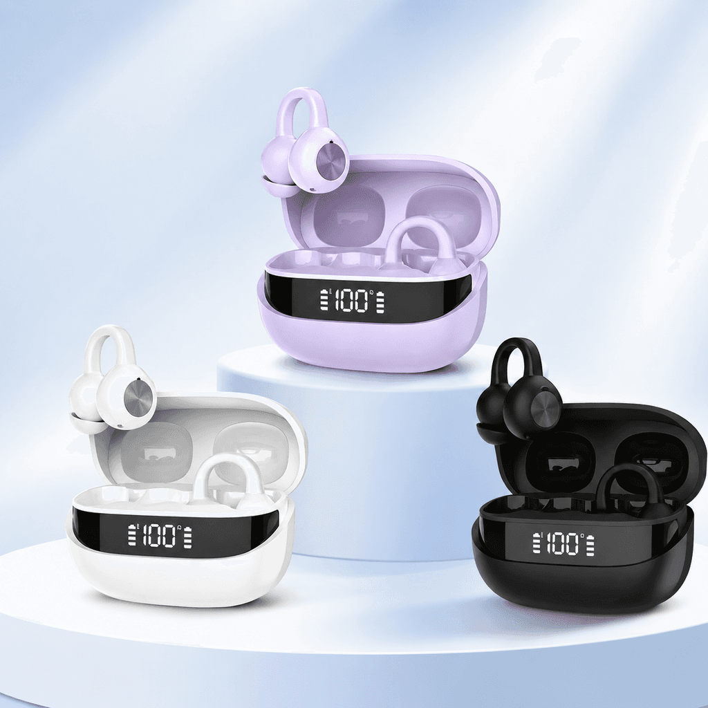 Fones de Ouvido K30 OWS, Bluetooth, Condução Óssea, Clipe Aberto, Bluetooth 5.3, Fones de Ouvido Sem Fio para Esportes e