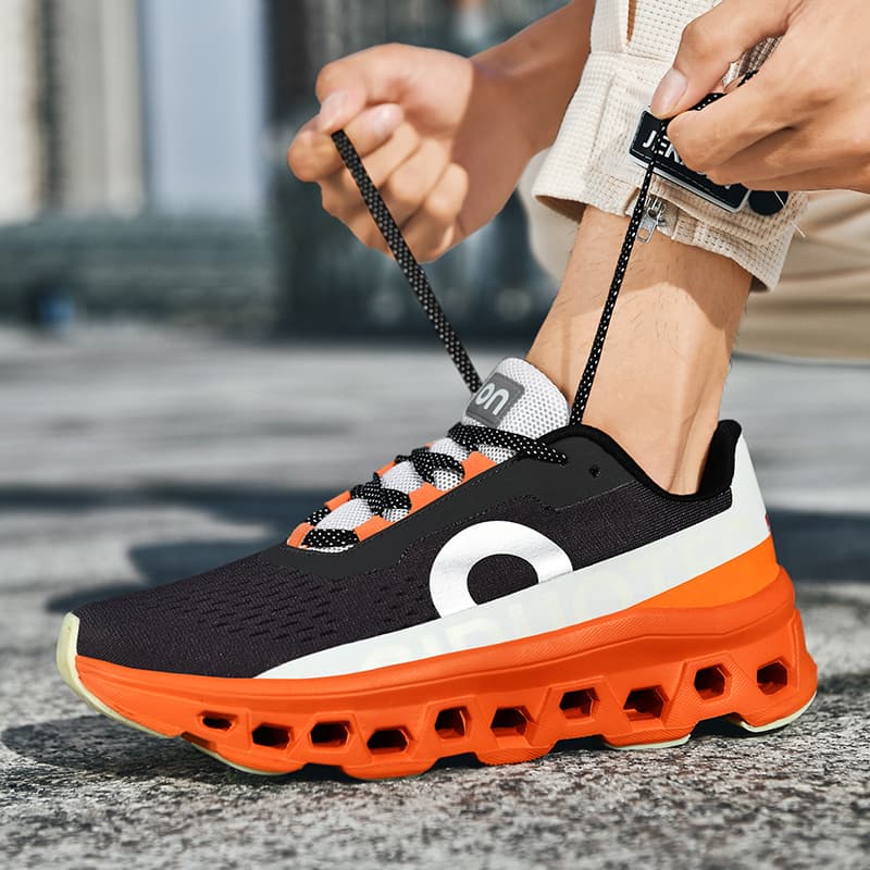 Sapatos esportivos respiráveis para homens, tênis esportivos masculinos modernos e versáteis com solado grosso, tênis