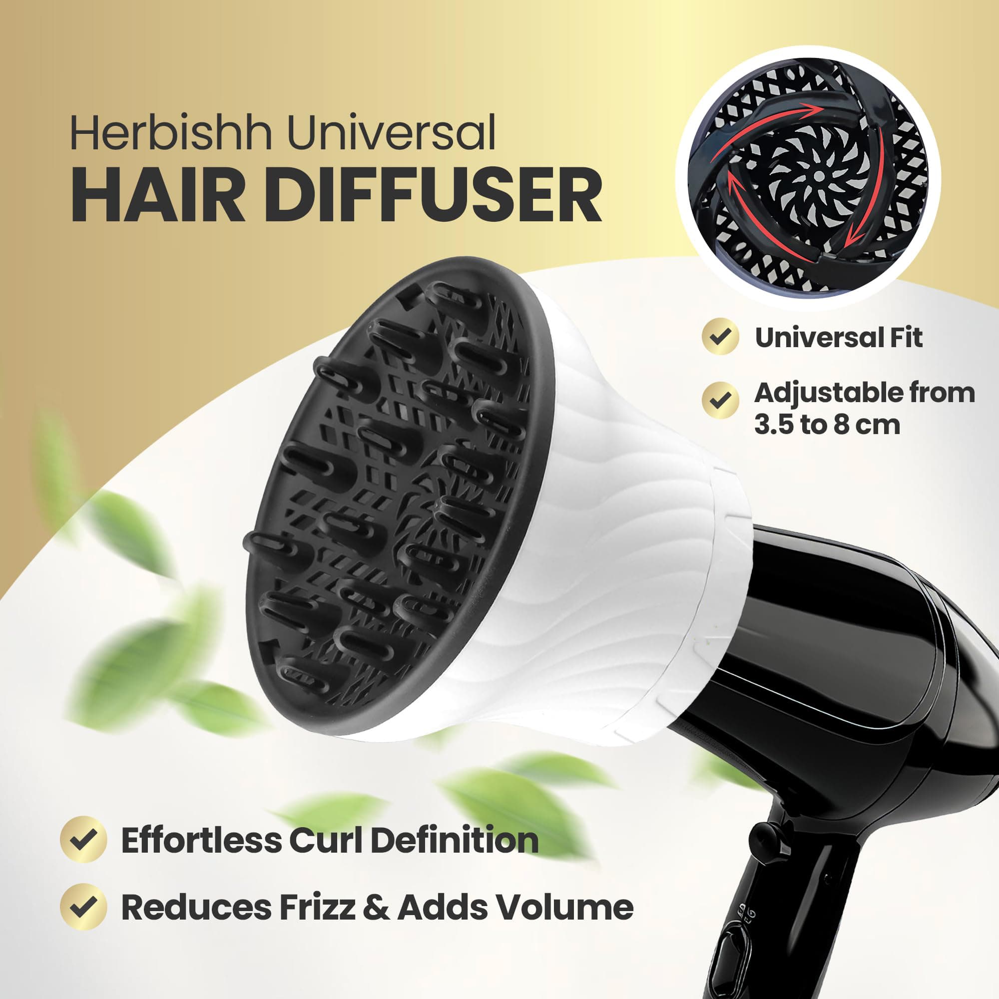 Difusor Universal para Cabelo, para Secador de Cabelo, Difusor para Cabelos Cacheados e Ondulados, Difusor Profissional