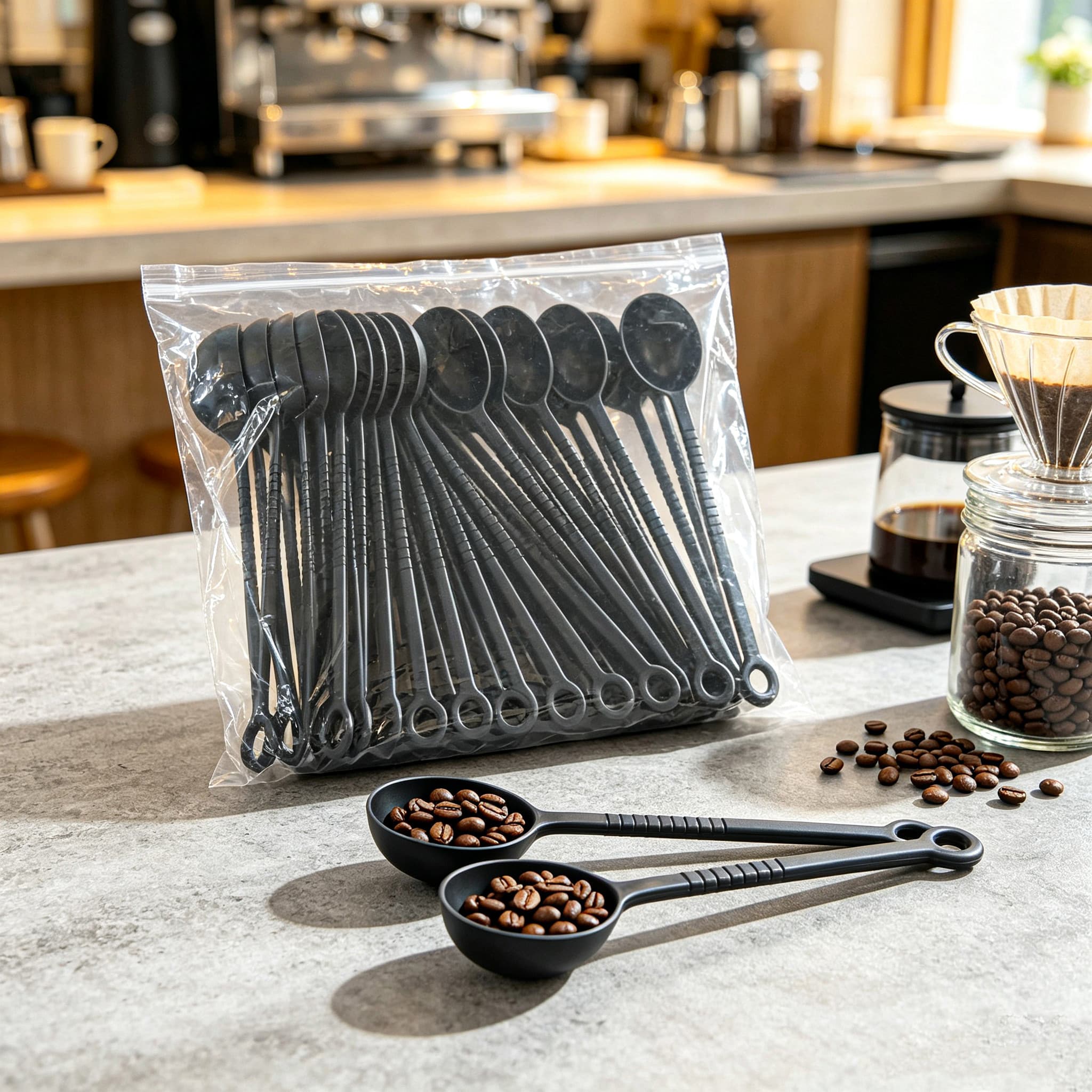 Colheres De Plástico 20 Peças Colher De Leite Em Pó De Grãos De Café Com Cabo Longo Para Armazenamento Doméstico
