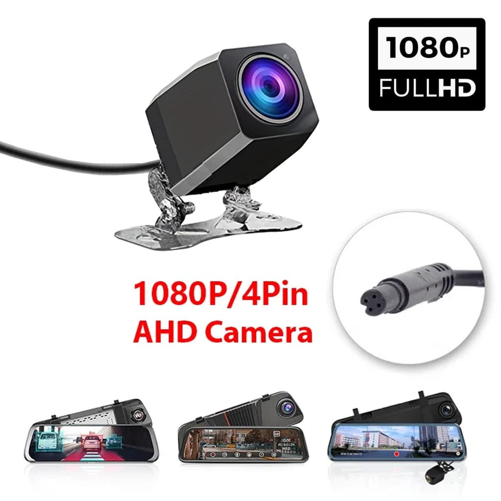 Câmera AHD 1080p traseira 4 pinos à prova d'água para carro