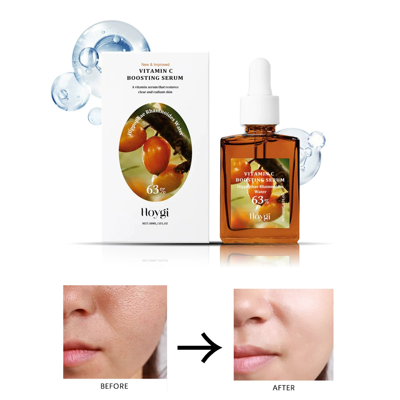 de Vitamina C Iluminador, Facial para Pele Opaca e Desuniforme, Loção Intensificadora de Vitamina C para Textura Suave e