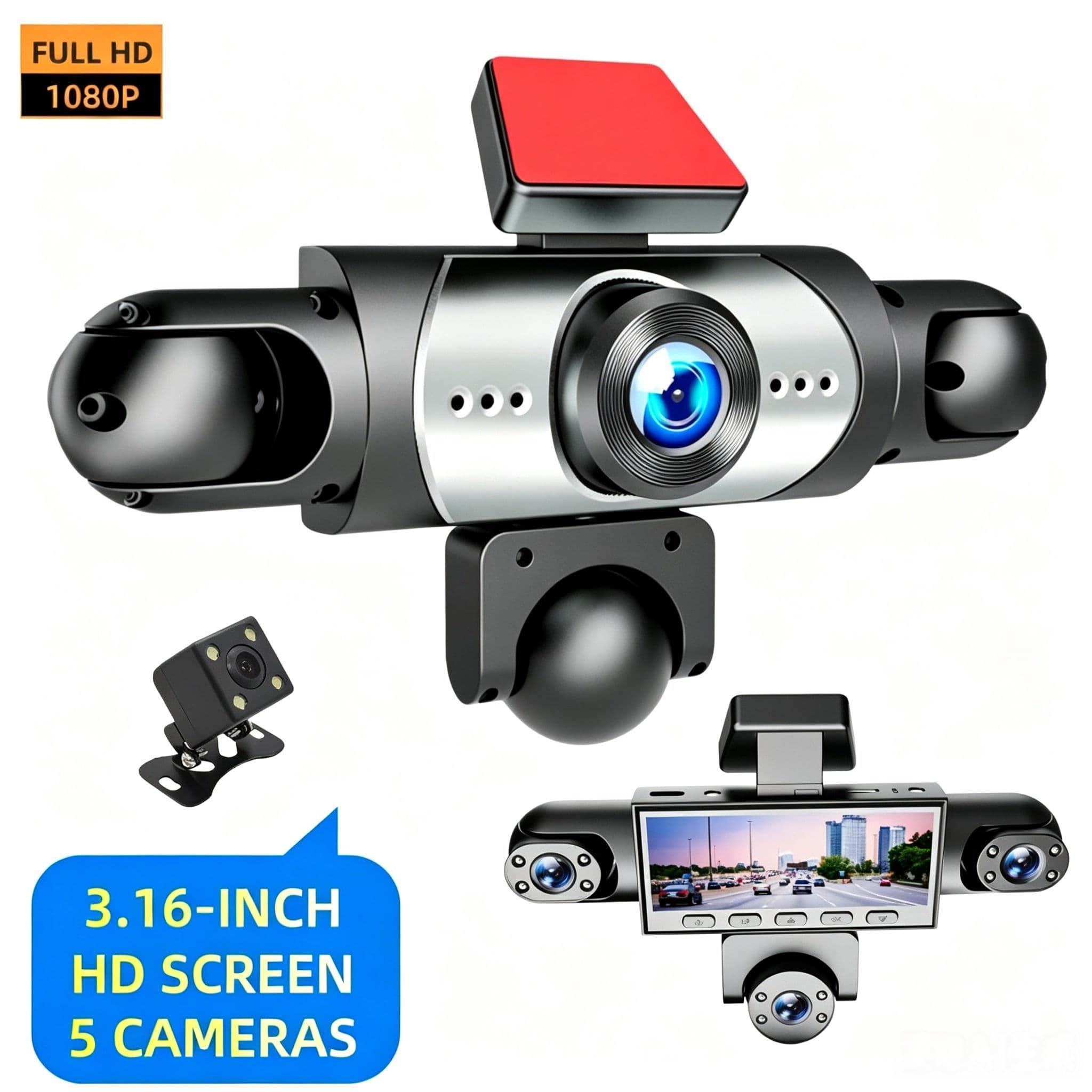 Degree5 Canais ‐ 360 Car Dvr 1080P Regravação De Vídeo Dash Cam 24H Parking Monitor Traseira View Câmera Veículo Sviance