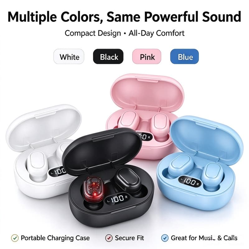 Fones de Ouvido Semiauriculares Rápidos, Fones de Ouvido Puro, Fones Estáveis, Bluetooth Sem Fio, Ajuste Semiauricular,