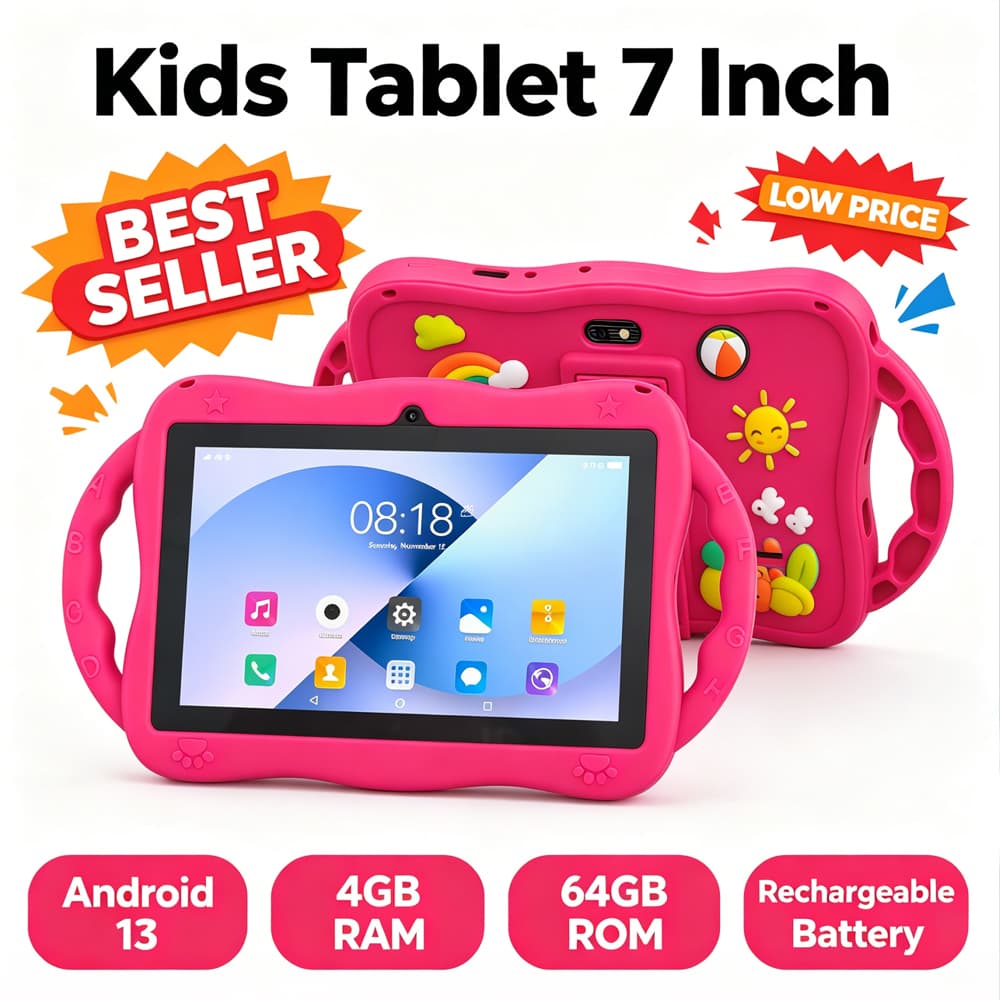 Tablet infantil Android, sistema Android 13 7 polegadas, suporta funções WIFI e Bluetooth, os pais podem controlar