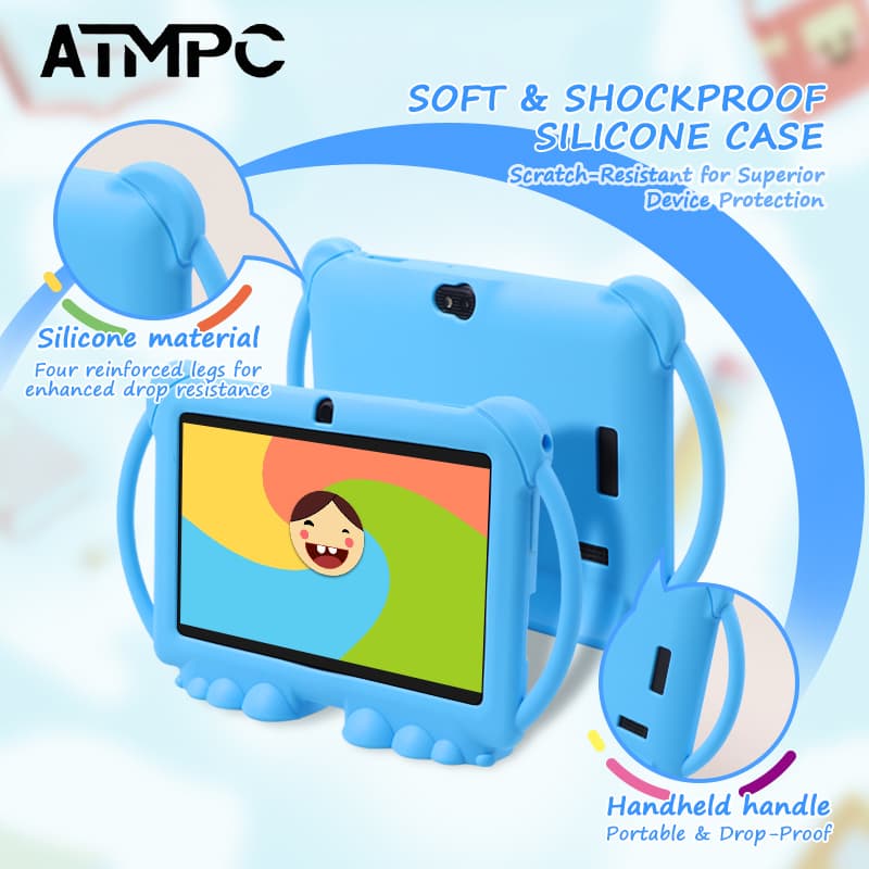 Tablet Android ATMPC 7 polegadas, Android 14, 4GB (2GB + 2GB expansíveis) de RAM, 16GB de armazenamento, processador
