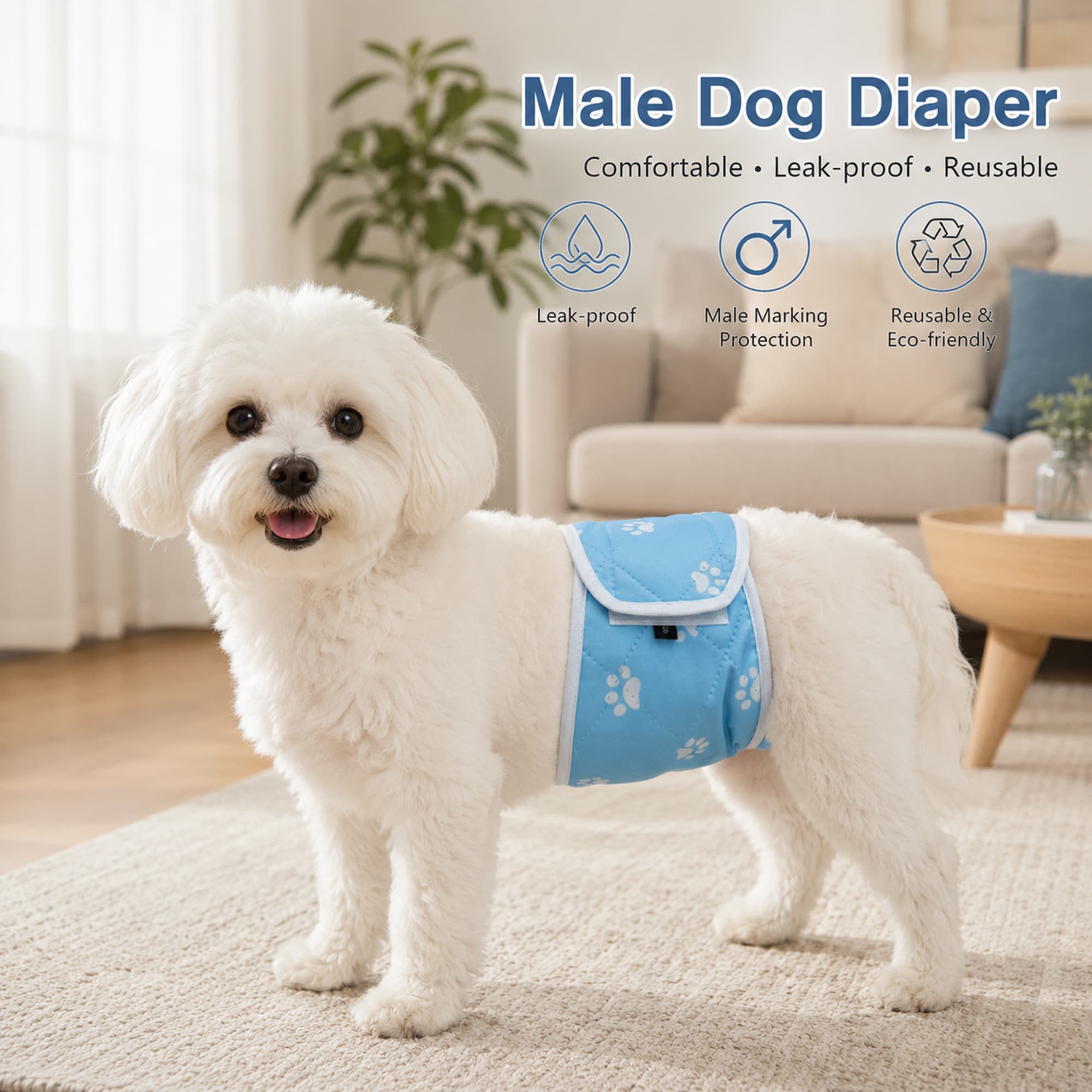 Reutilizável Masculino Cão Barriga Banda Lavável Fralda Para Reciclar Pampers Ajustável Respirável Capa Cães
